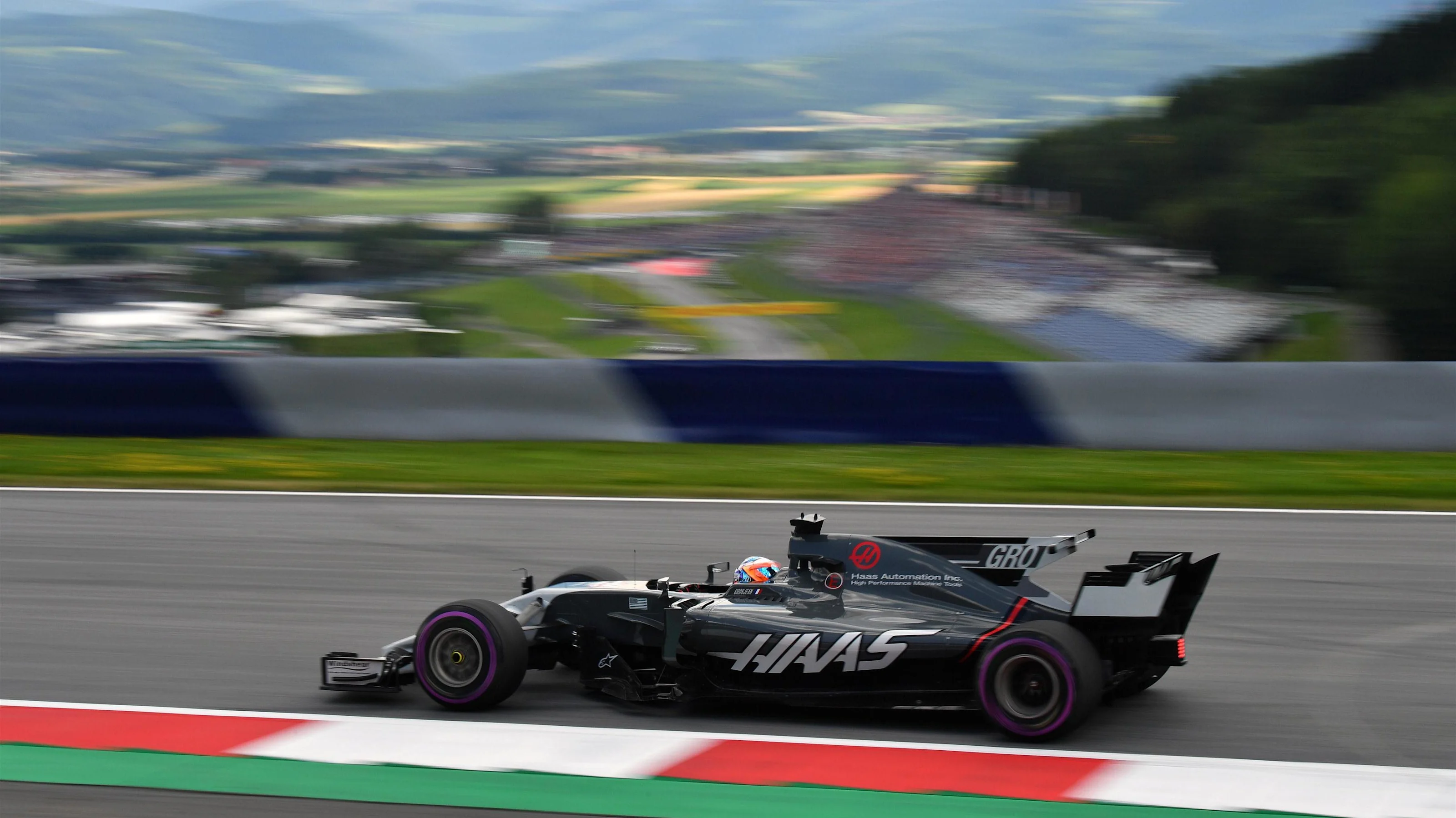 Romain Grosjean (FRA) Haas VF-17 at Formula One World Championship, Rd9, Austrian Grand Prix,