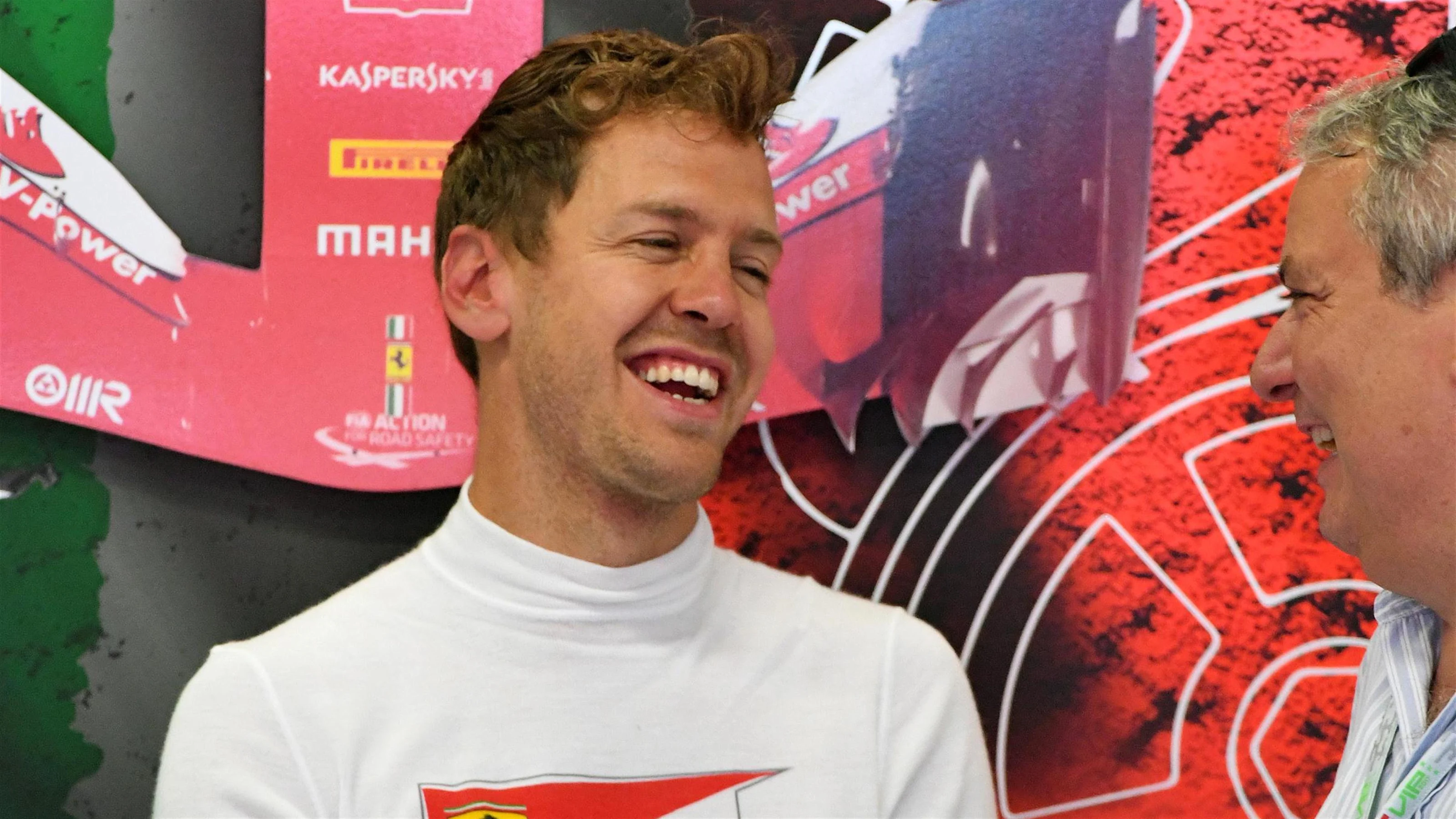 Sebastian Vettel (GER) Ferrari and Giorgio Ascanelli (ITA) at Formula One World Championship, Rd9,