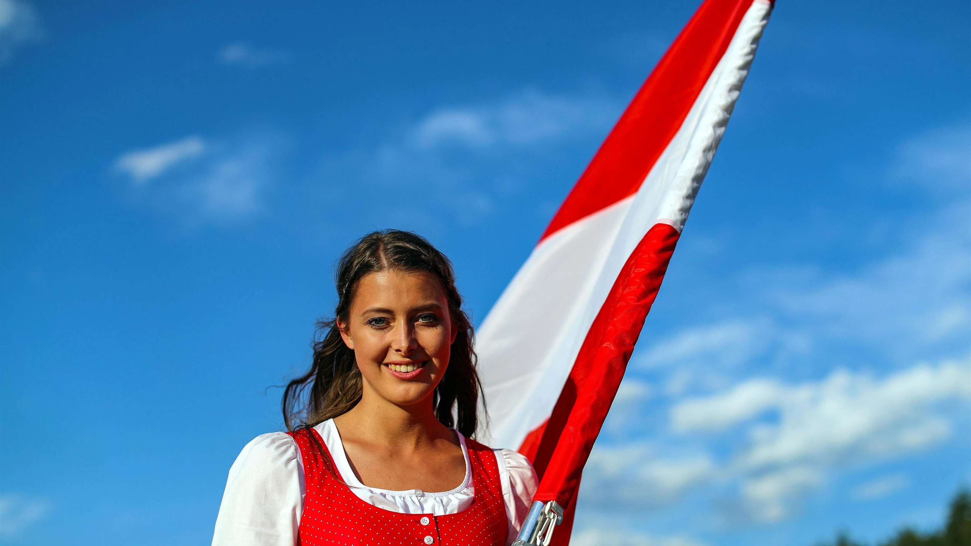 Grid girl at Formula One World Championship, Rd9, Austrian Grand Prix, Race, Spielberg, Austria,