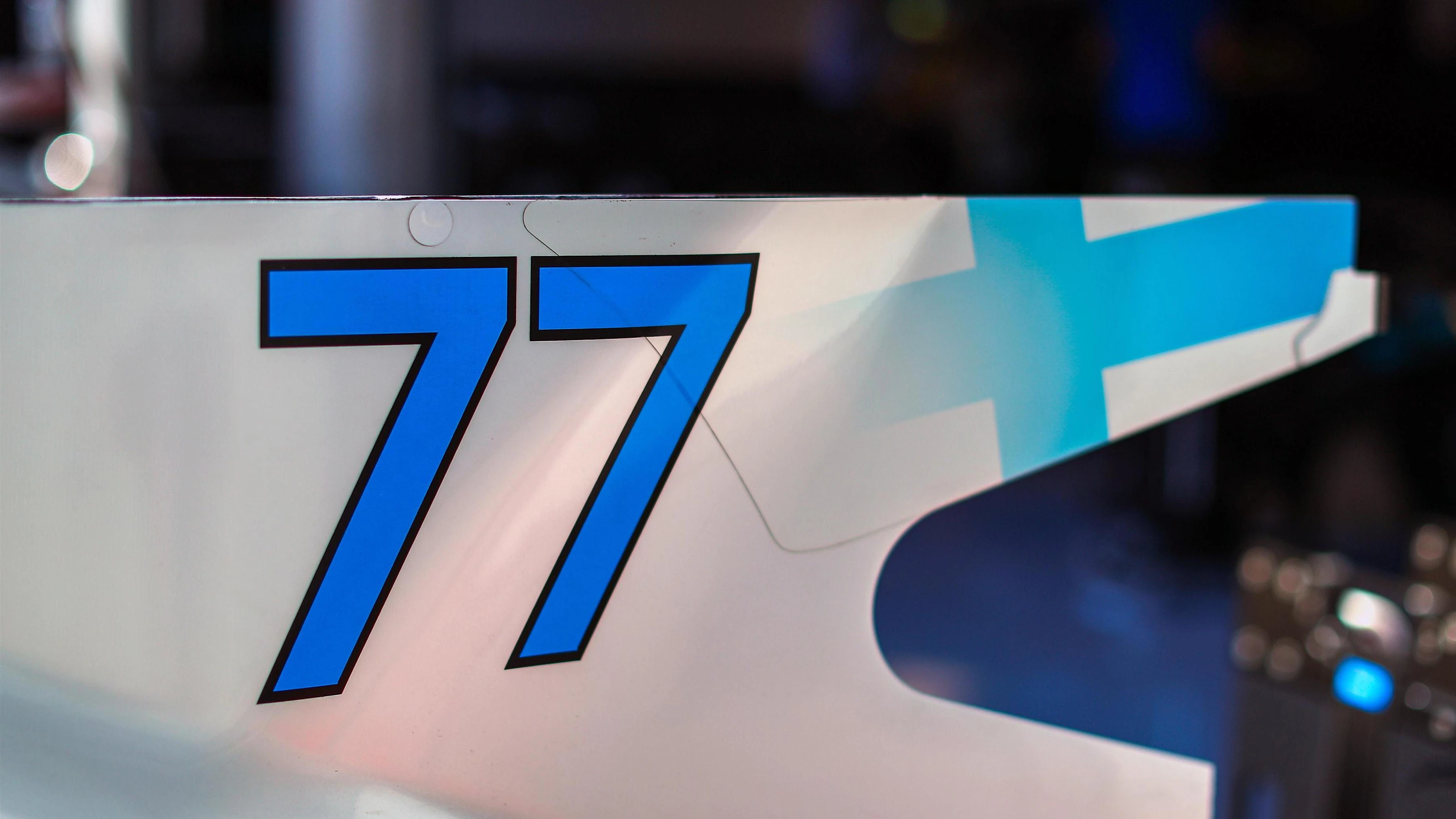 The race number and rear fin detail of Valtteri Bottas (FIN) Mercedes-Benz F1 W08 Hybrid at Formula