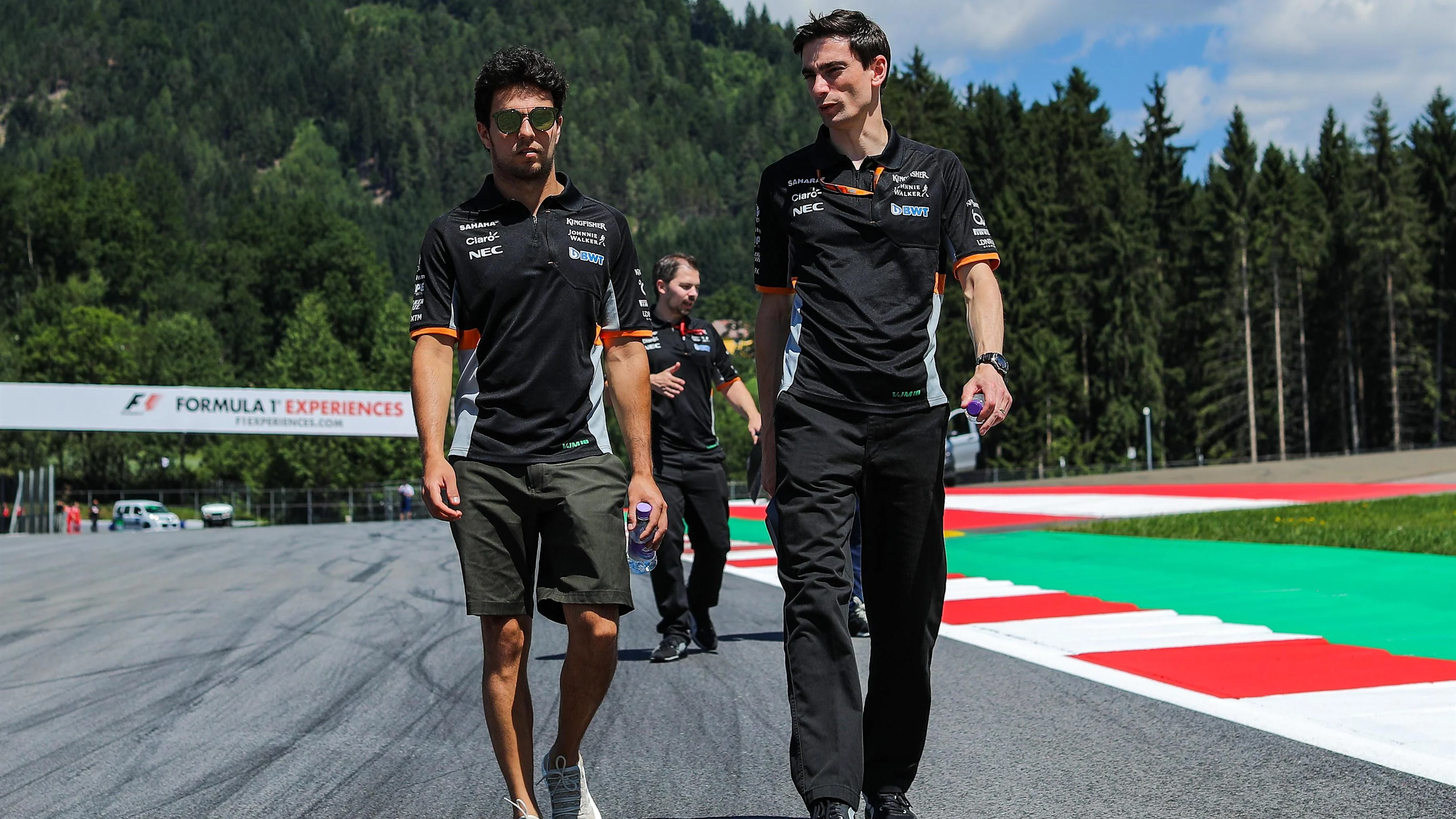 Sergio Perez (MEX) Force India walks the track at Formula One World Championship, Rd9, Austrian
