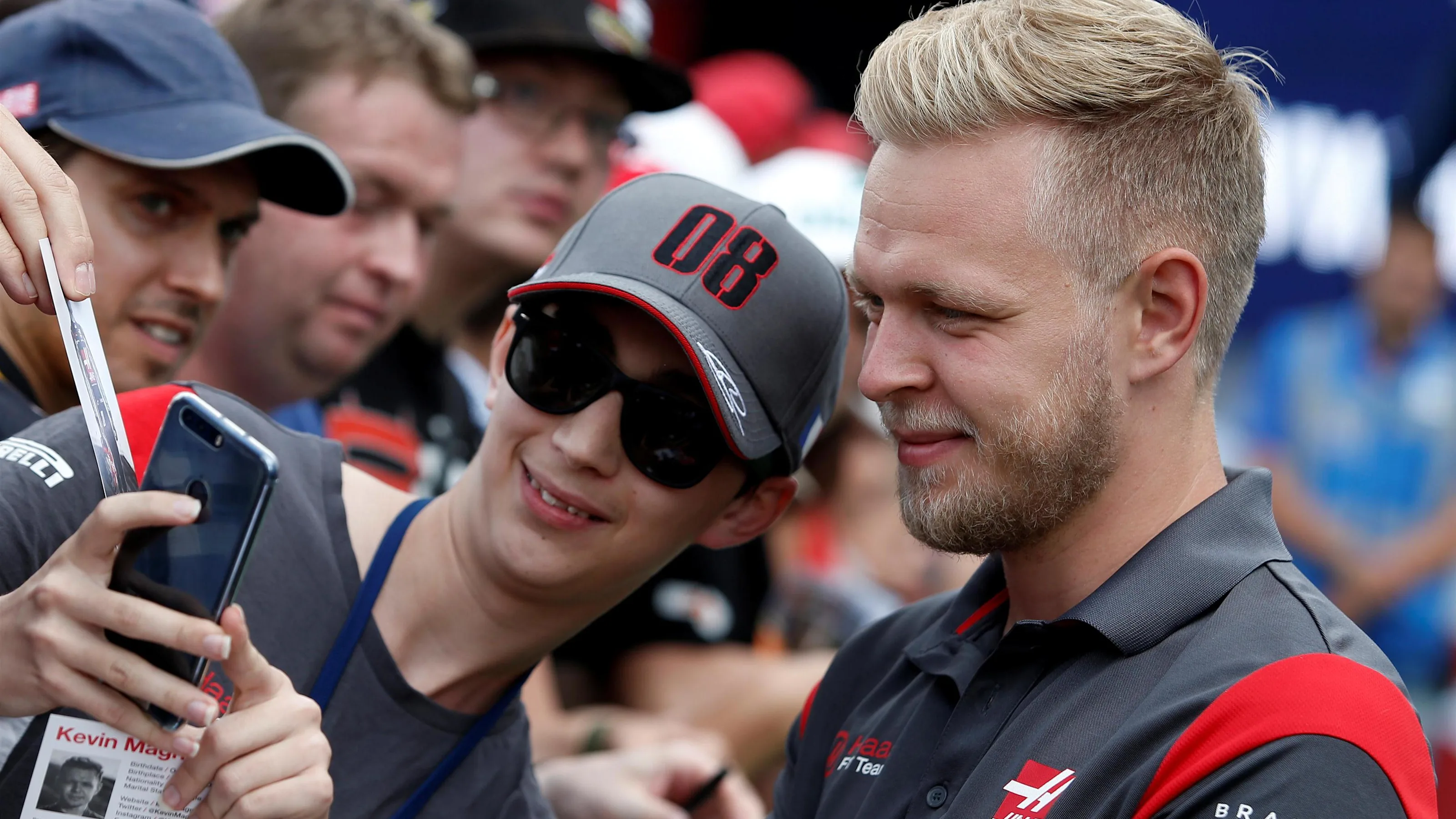 Kevin Magnussen (DEN) Haas F1 fans selfie at Formula One World Championship, Rd9, Austrian Grand