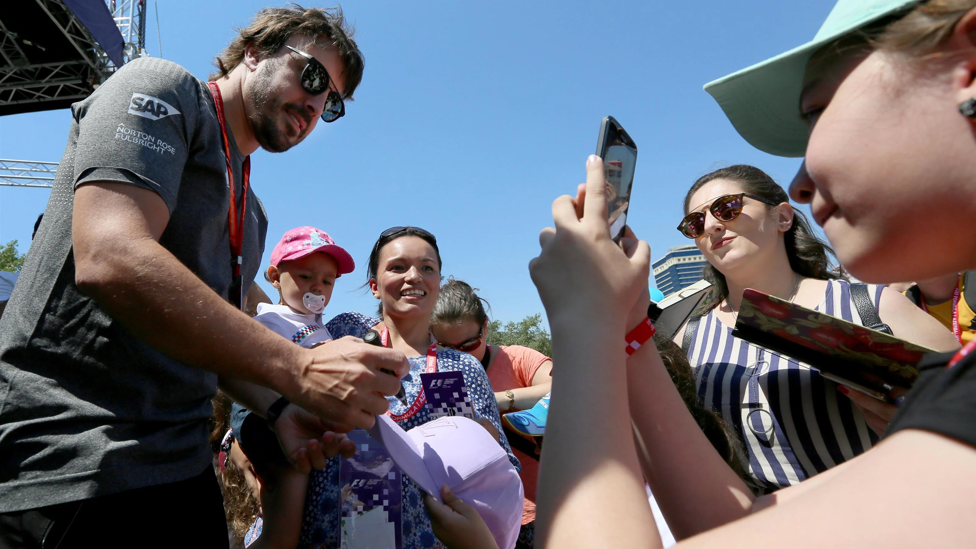 Fernando Alonso (ESP) McLaren signs autographs for the fans at Formula One World Championship, Rd8,
