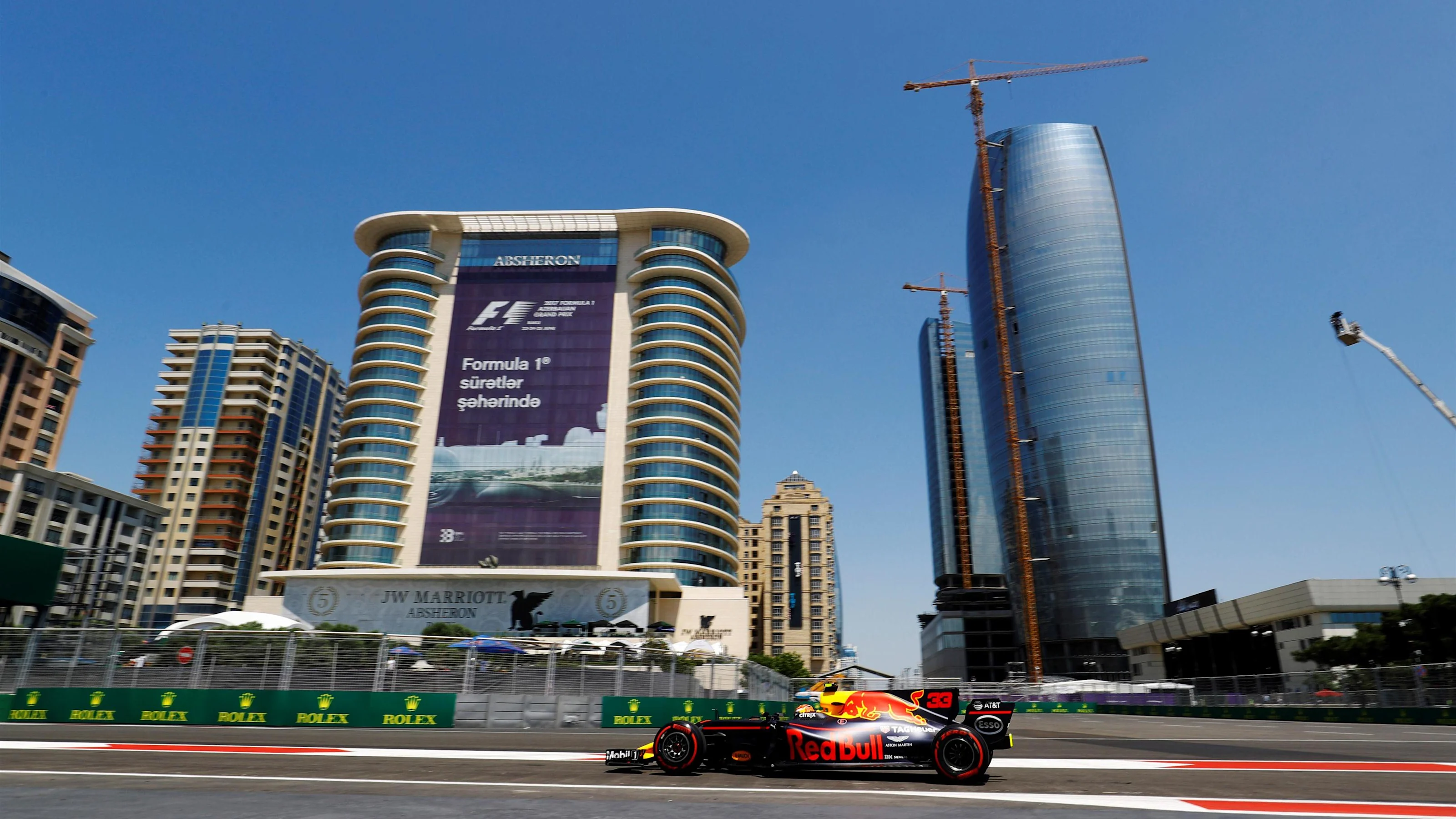 Max Verstappen (NED) Red Bull Racing RB13 at Formula One World Championship, Rd8, Azerbaijan Grand