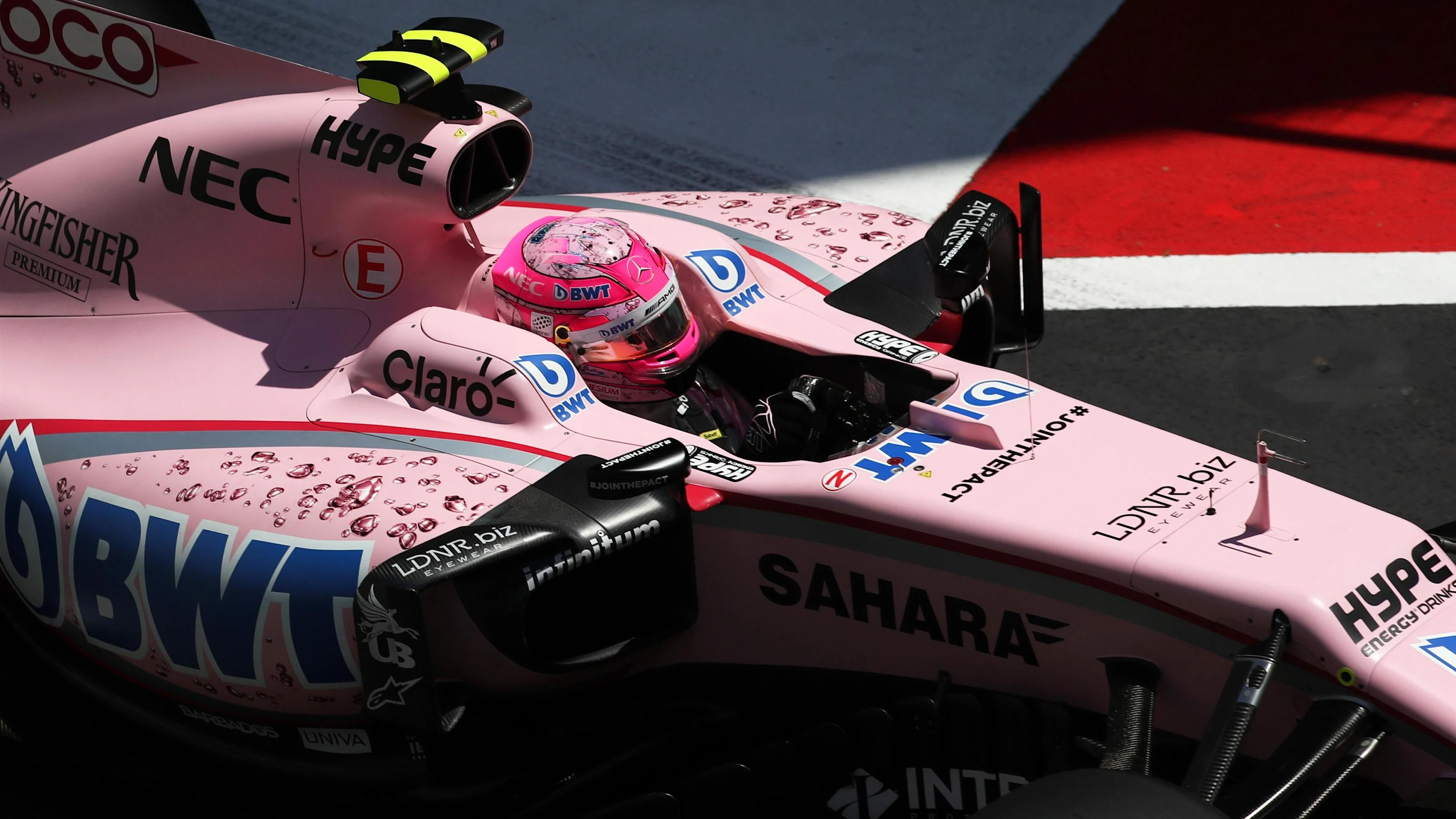 Esteban Ocon (FRA) Force India VJM10 at Formula One World Championship, Rd8, Azerbaijan Grand Prix,