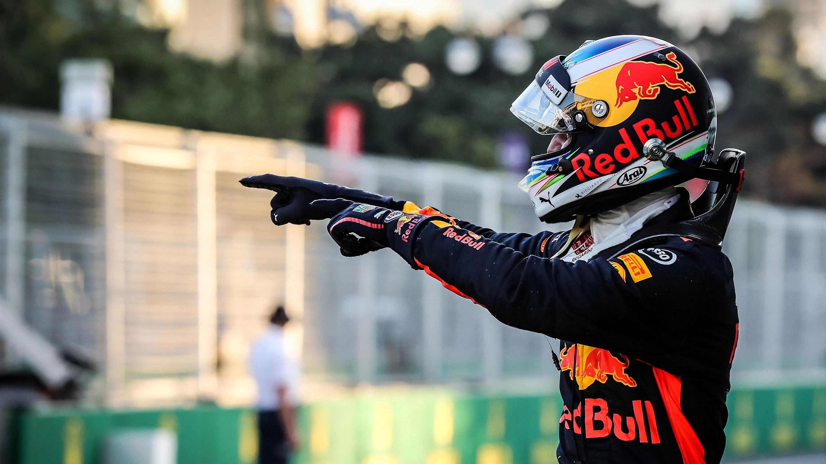 race winner Daniel Ricciardo (AUS) Red Bull Racing celebrates in parc ferme at Formula One World
