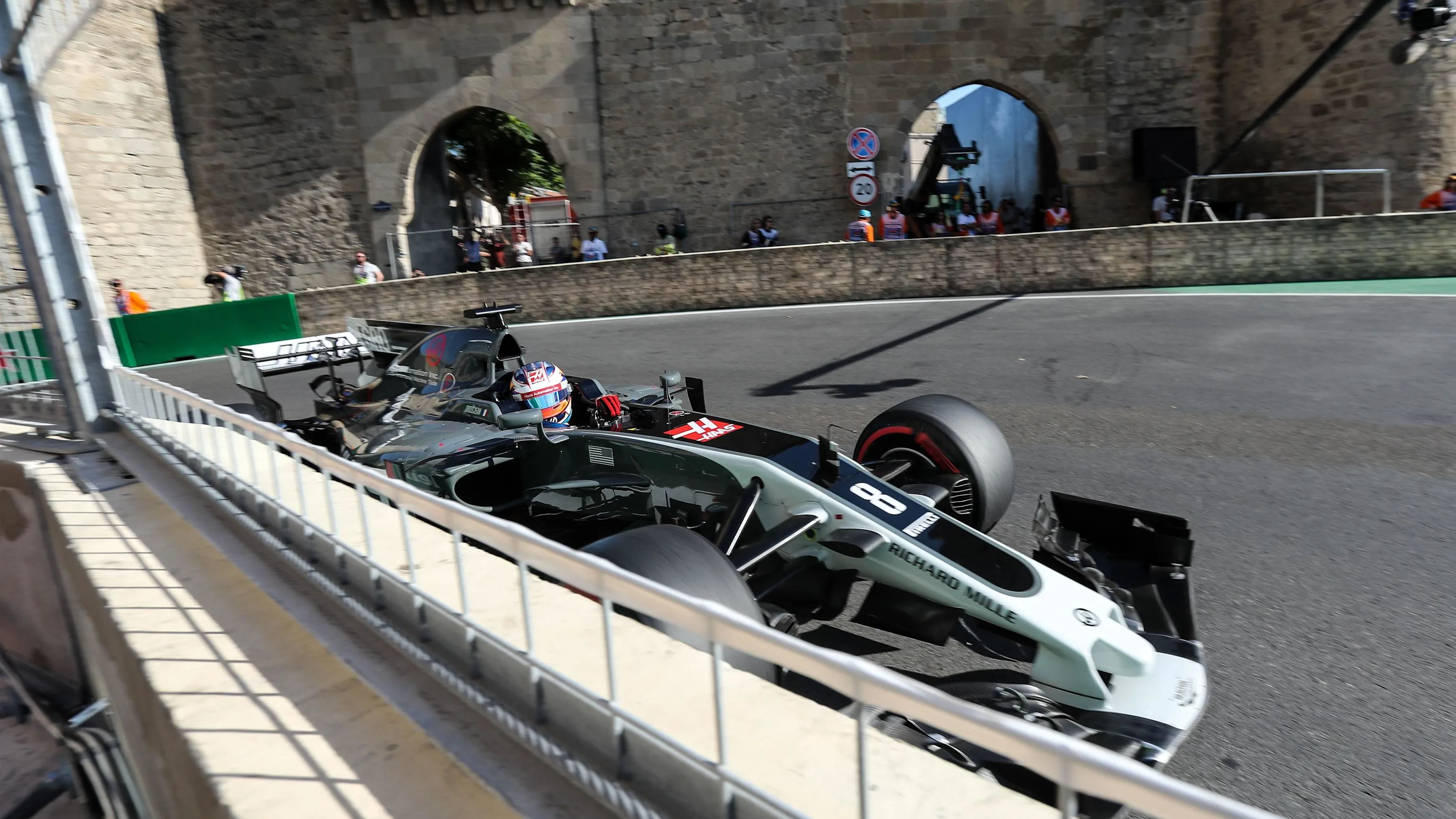 Romain Grosjean (FRA) Haas VF-17 at Formula One World Championship, Rd8, Azerbaijan Grand Prix,