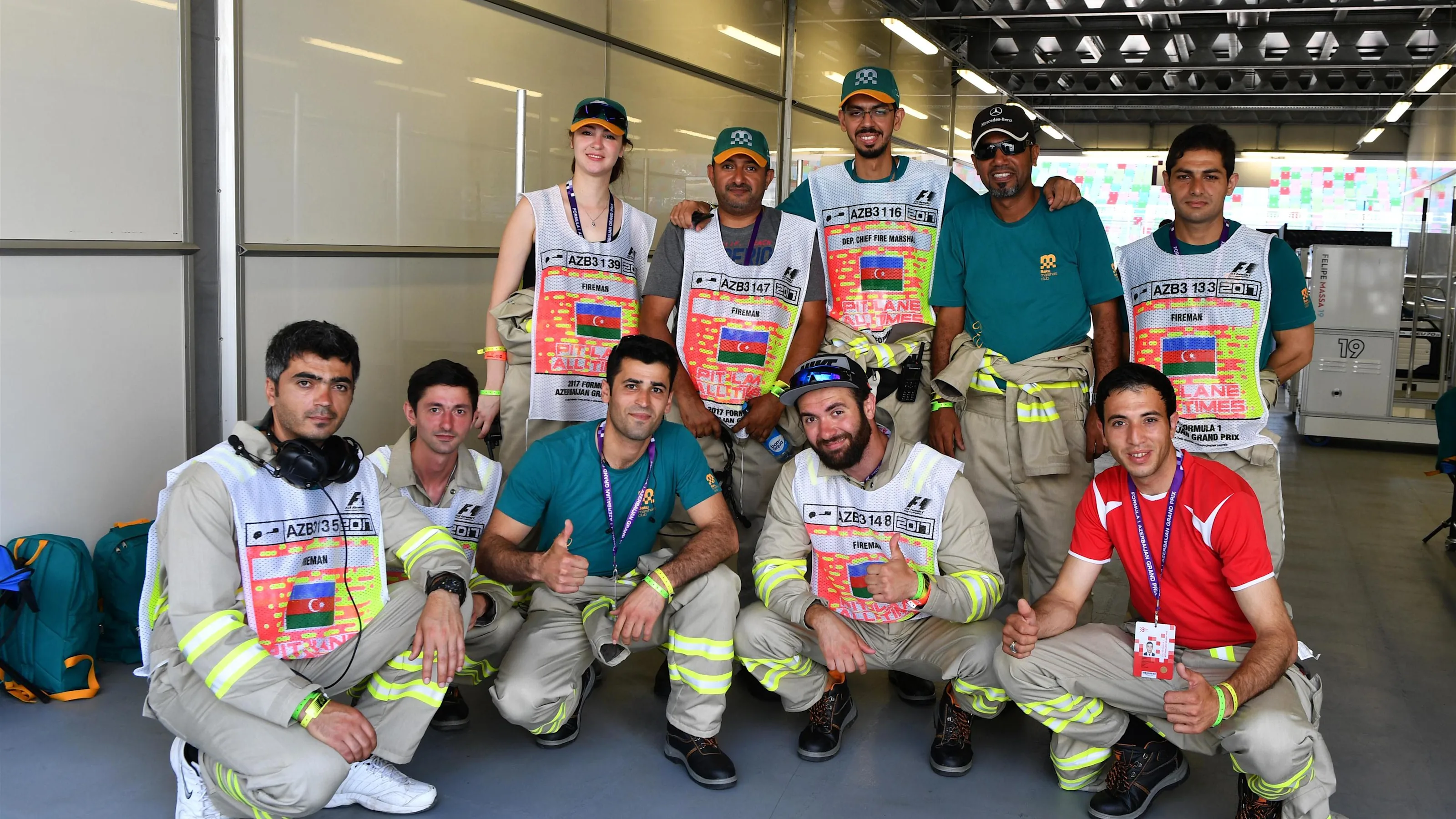 Marshals at Formula One World Championship, Rd8, Azerbaijan Grand Prix, Race, Baku City Circuit,
