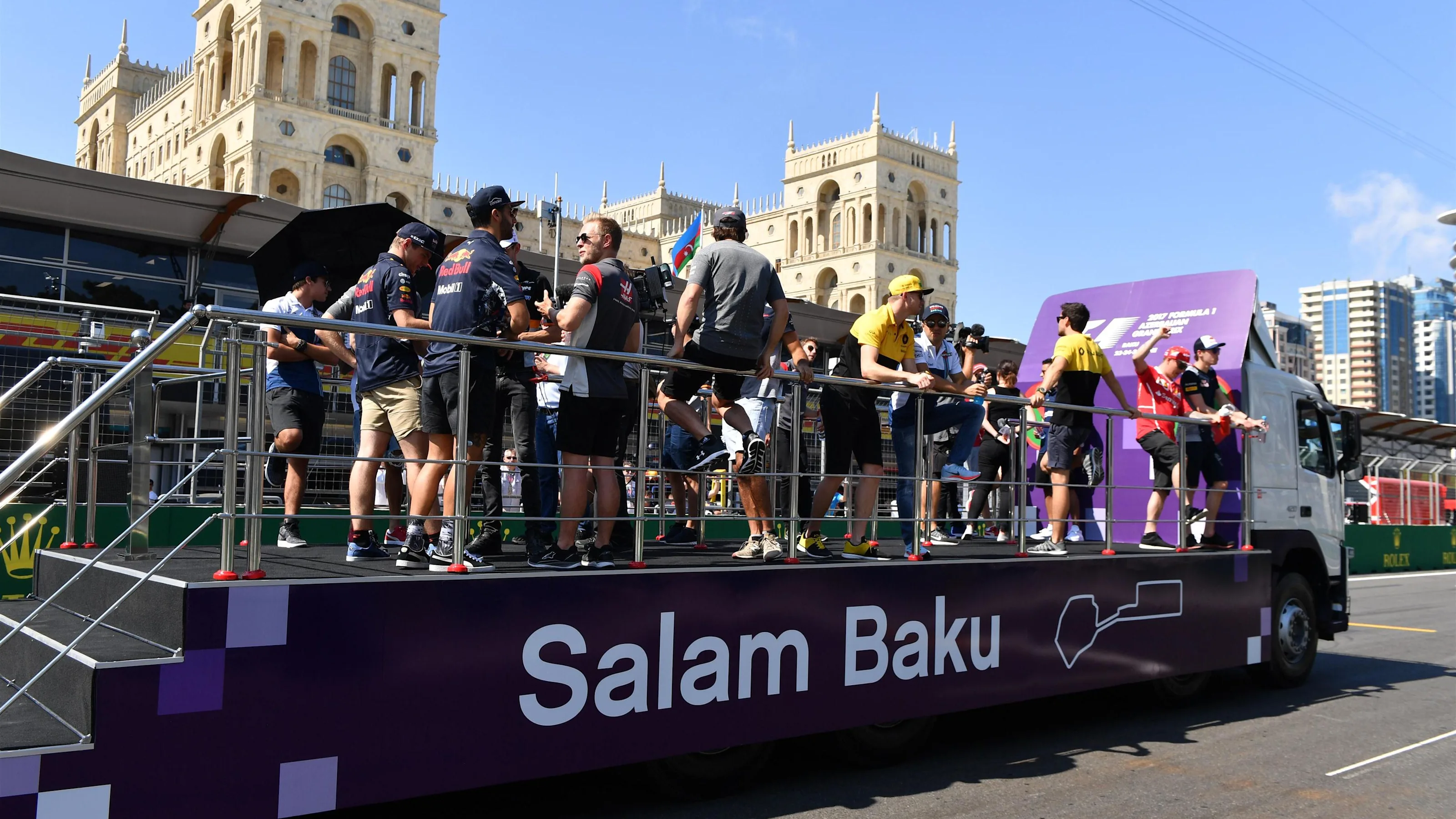 Drivers parade at Formula One World Championship, Rd8, Azerbaijan Grand Prix, Race, Baku City