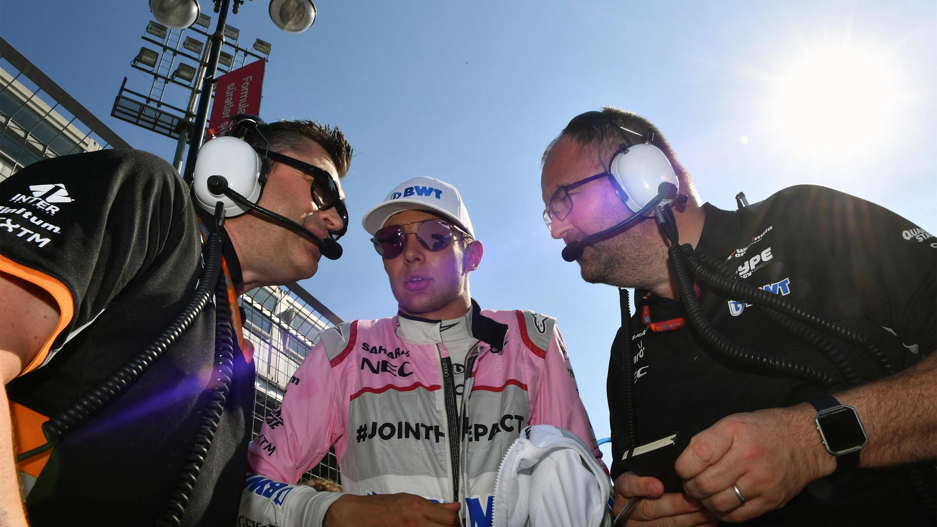 Esteban Ocon (FRA) Force India F1 on the grid at Formula One World Championship, Rd8, Azerbaijan
