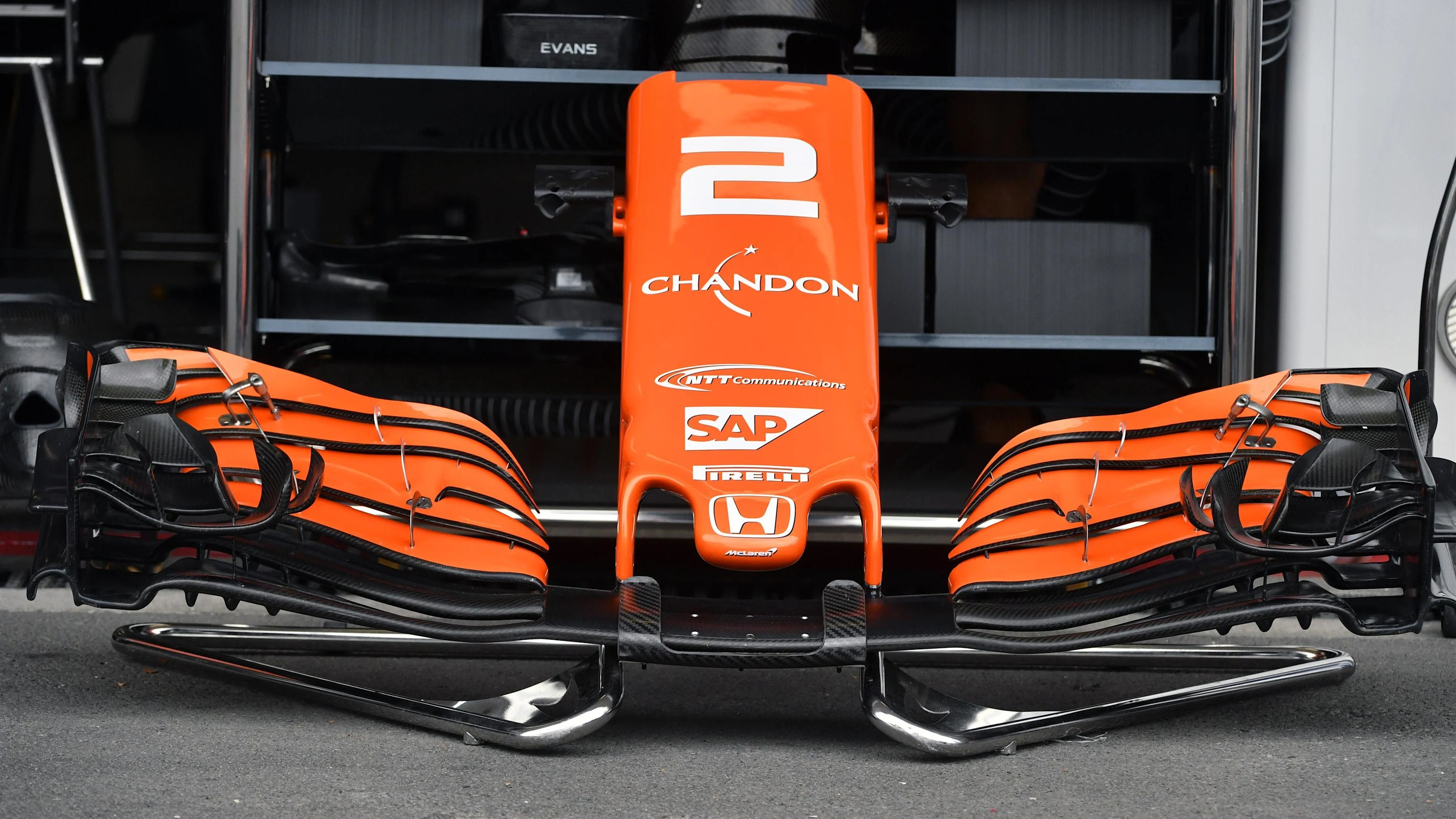 McLaren MCL32 nose and front wing at Formula One World Championship, Rd8, Azerbaijan Grand Prix,