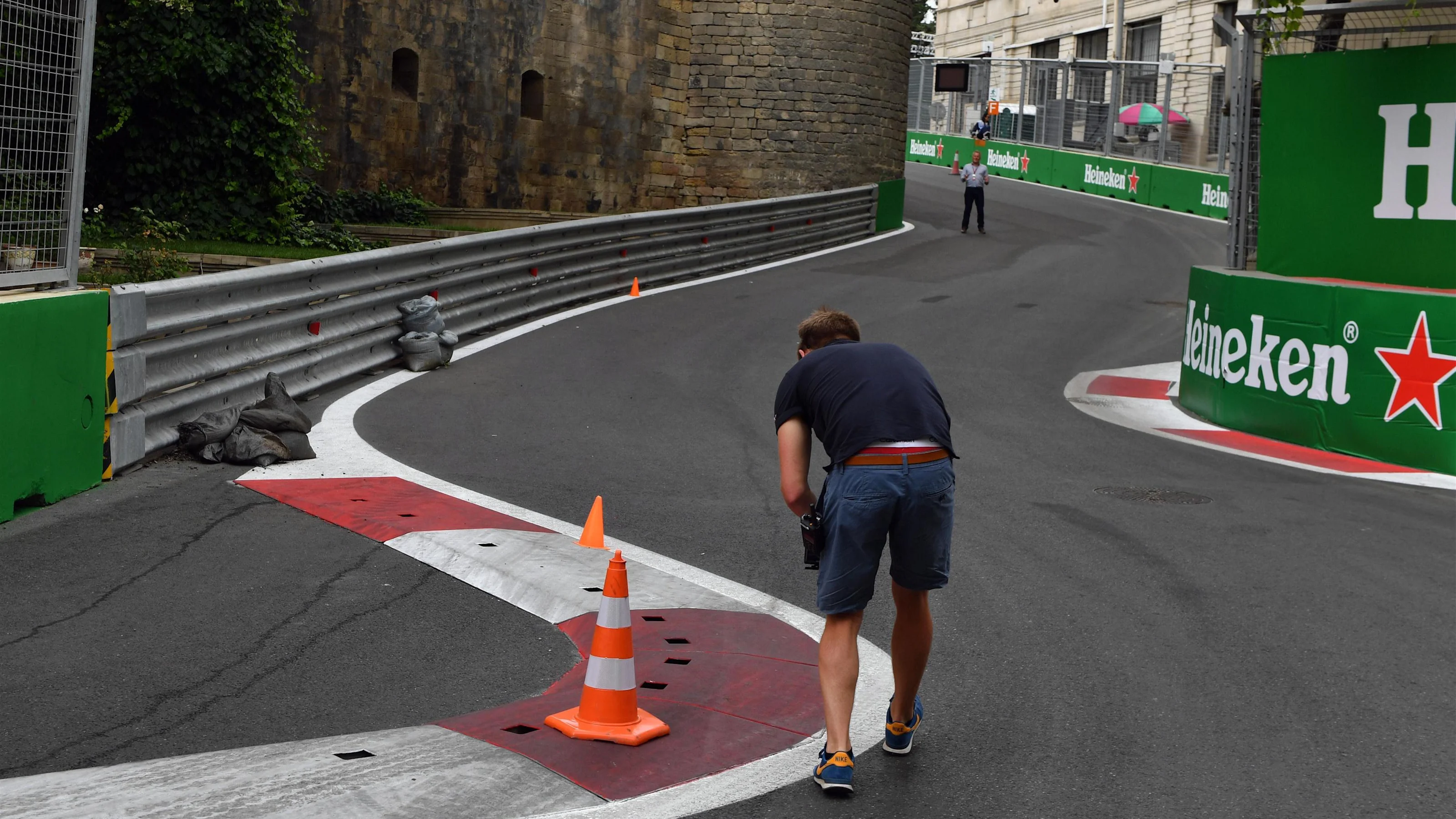 Cameraman at Formula One World Championship, Rd8, Azerbaijan Grand Prix, Preparations, Baku City