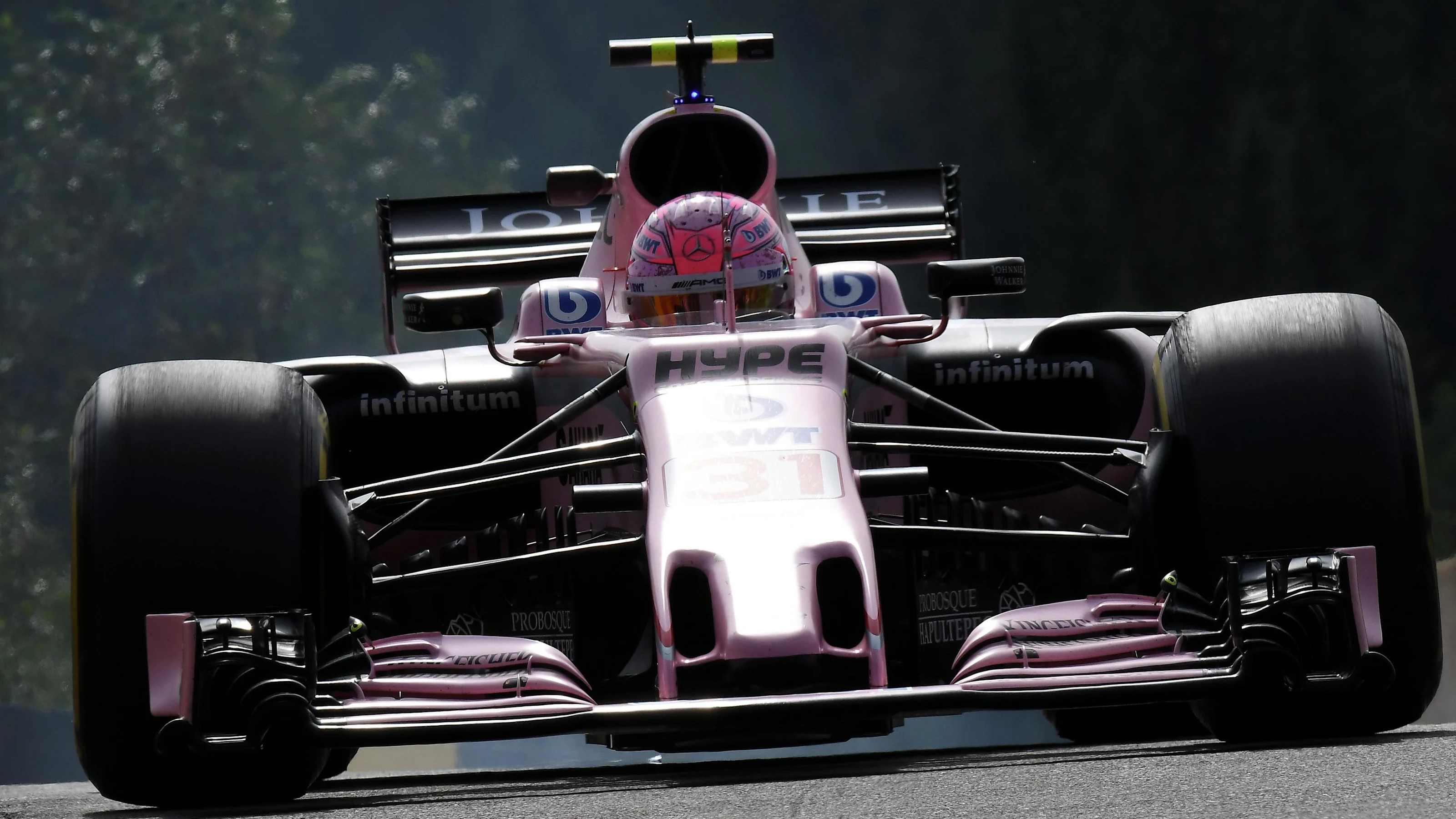 Esteban Ocon (FRA) Force India VJM10 at Formula One World Championship, Rd12, Belgian Grand Prix,