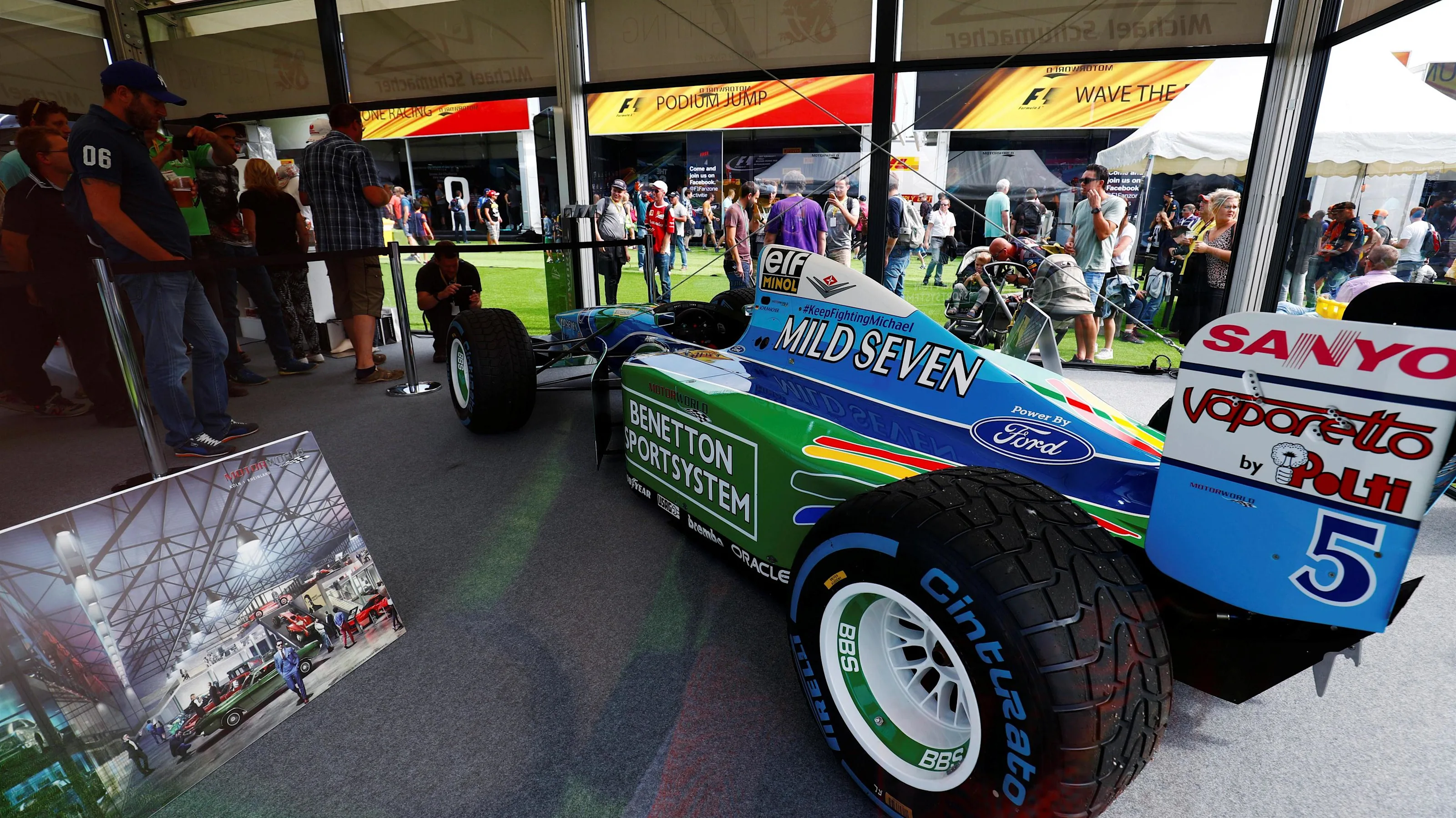 Ex Michael Schumacher (GER) Benetton B194 on display at Formula One World Championship, Rd12,