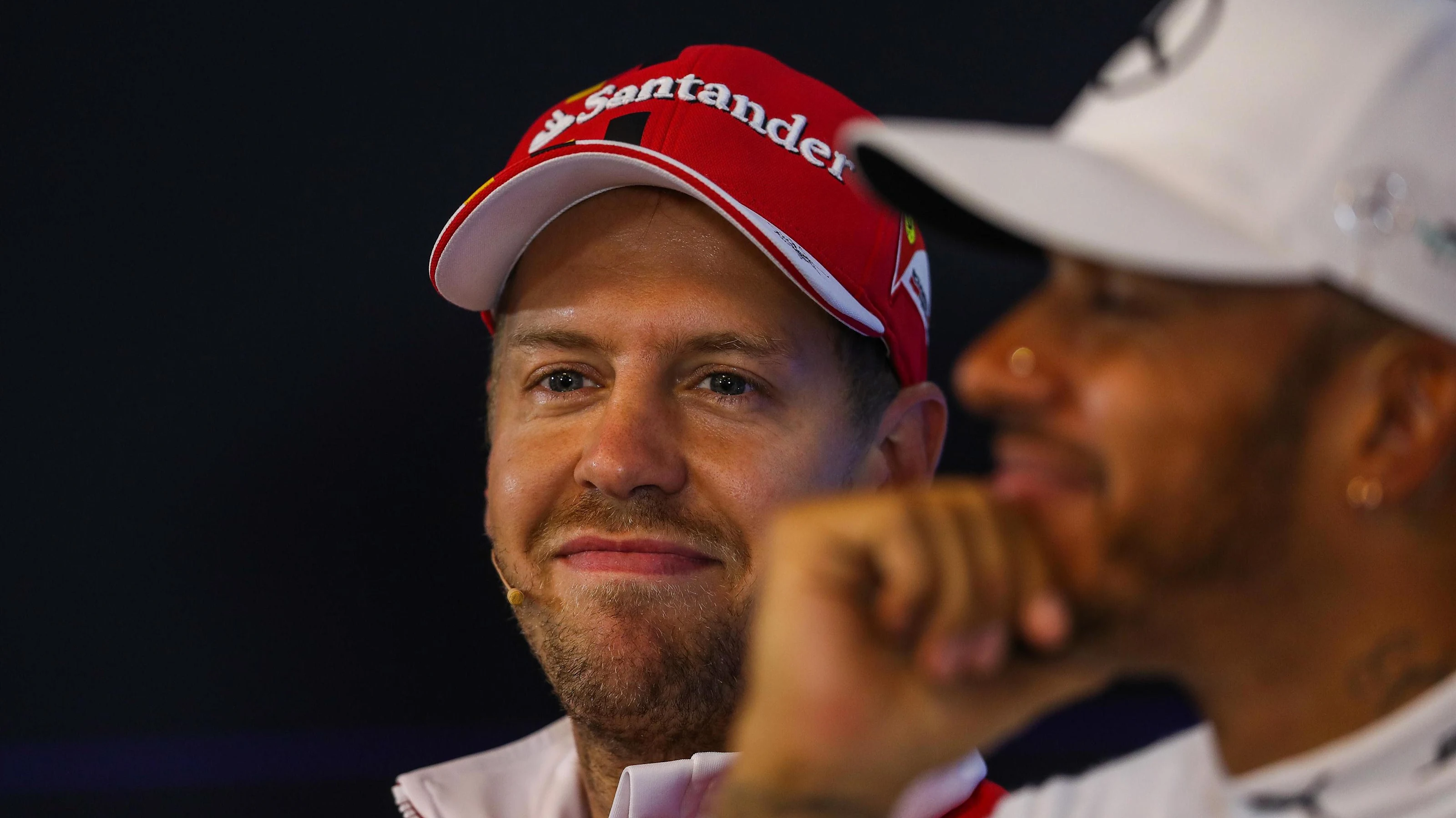 Sebastian Vettel (GER) Ferrari in the Press Conference at Formula One World Championship, Rd12,