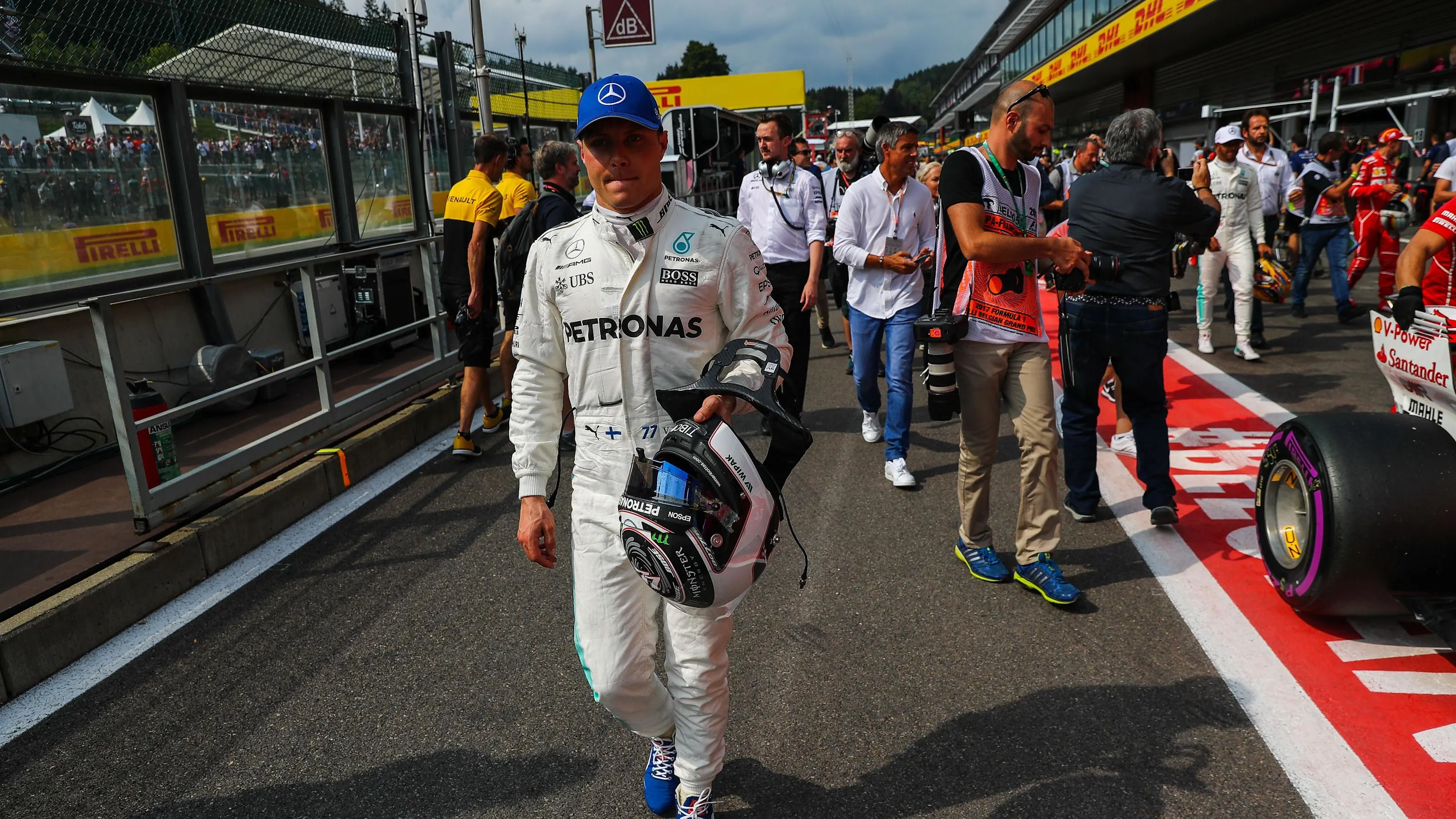 Valtteri Bottas (FIN) Mercedes AMG F1 celebrates in parc ferme at Formula One World Championship,