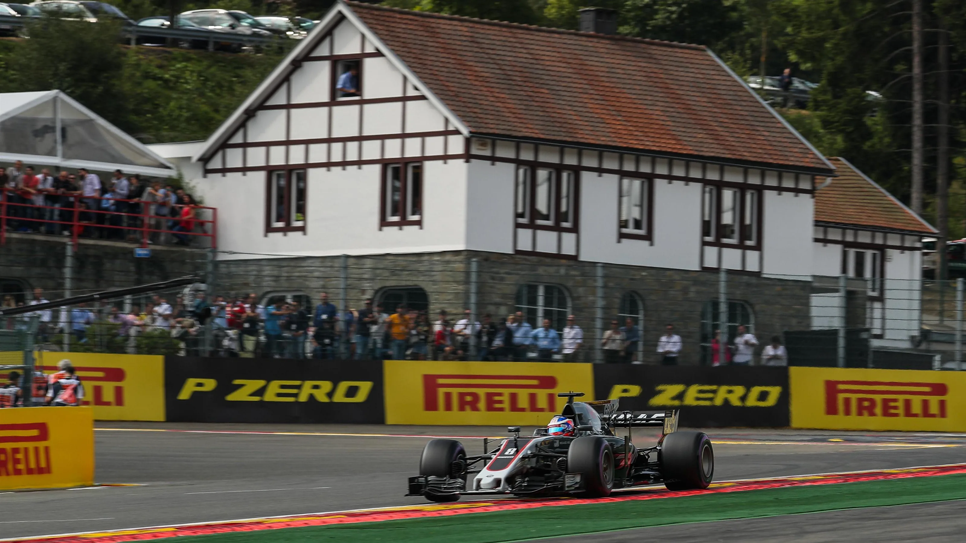 Romain Grosjean (FRA) Haas VF-17 at Formula One World Championship, Rd12, Belgian Grand Prix,