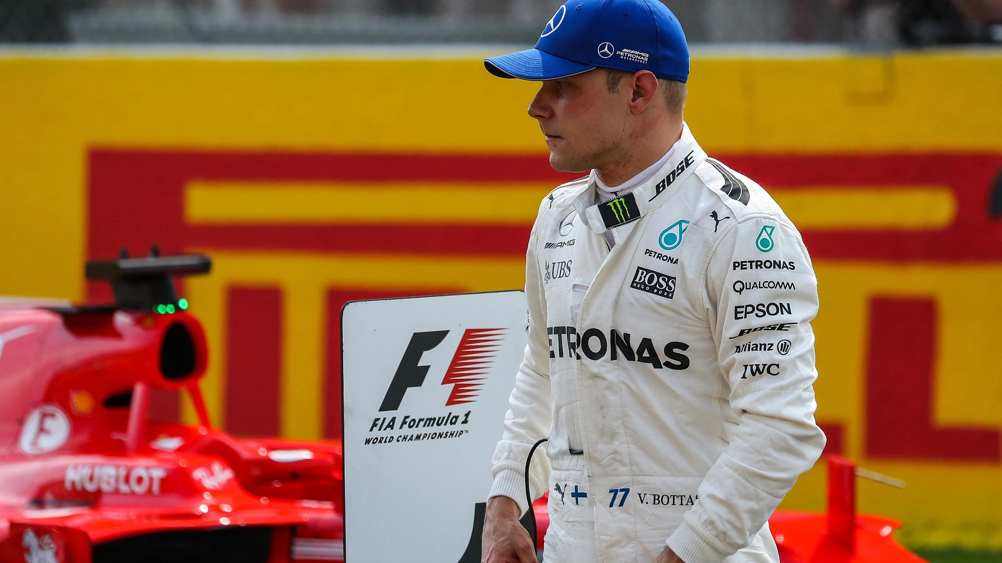 Valtteri Bottas (FIN) Mercedes AMG F1 in parc ferme at Formula One World Championship, Rd12,