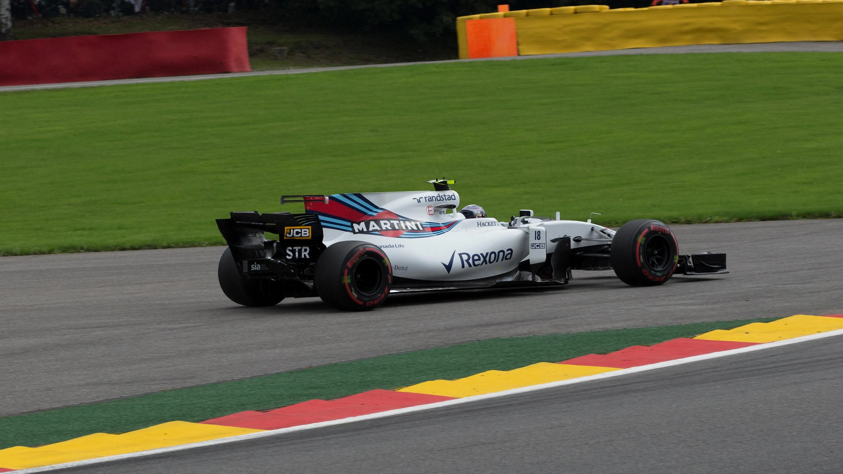 Lance Stroll (CDN) Williams FW40 runs wide at Formula One World Championship, Rd12, Belgian Grand