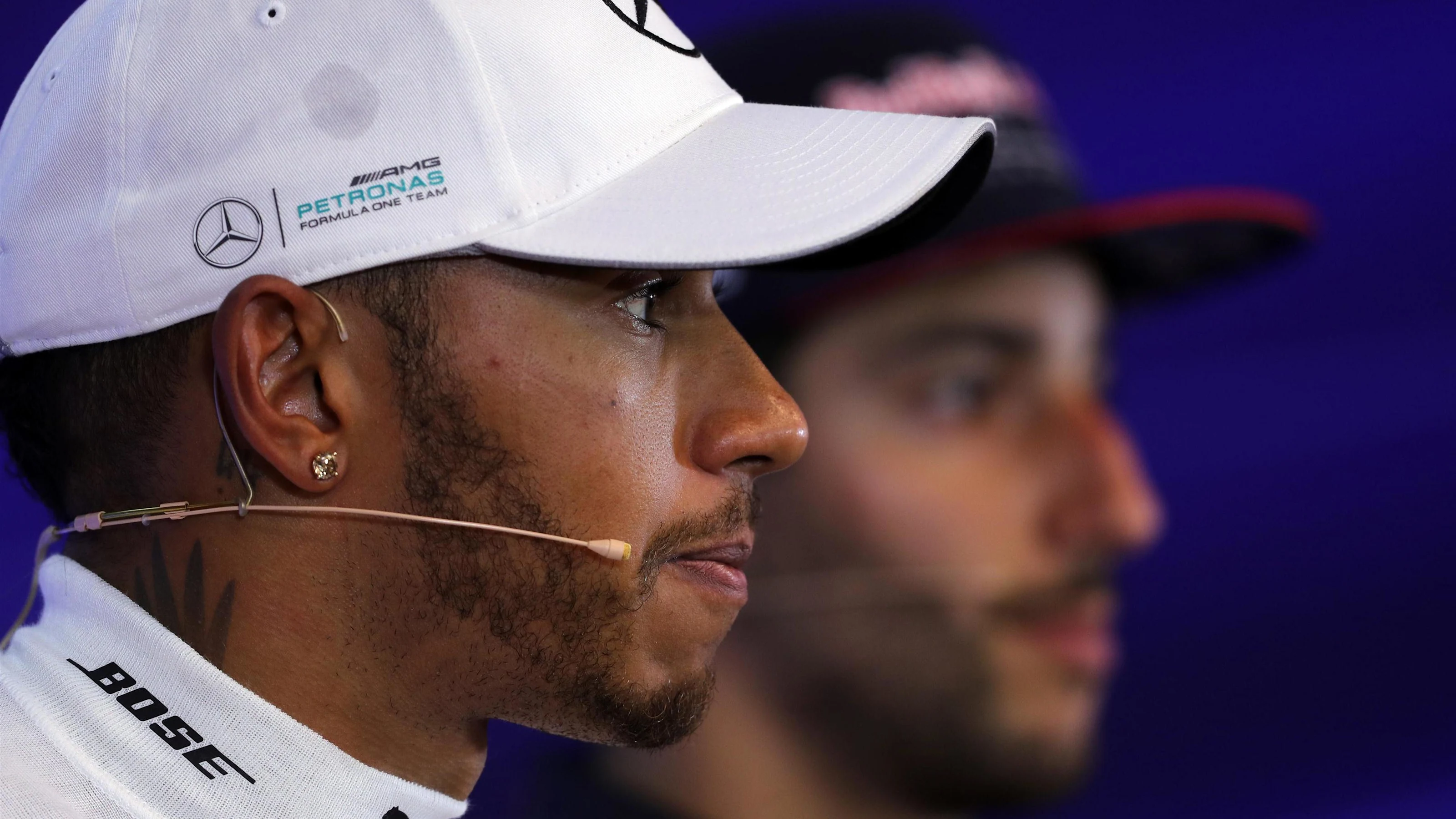 Race winner Lewis Hamilton (GBR) Mercedes AMG F1 in the Press Conference at Formula One World