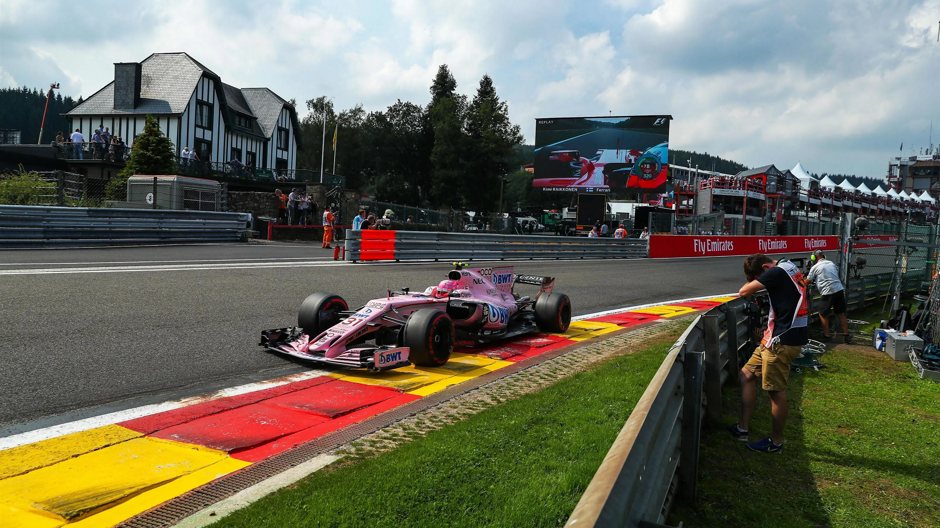 Esteban Ocon (FRA) Force India VJM10 at Formula One World Championship, Rd12, Belgian Grand Prix,