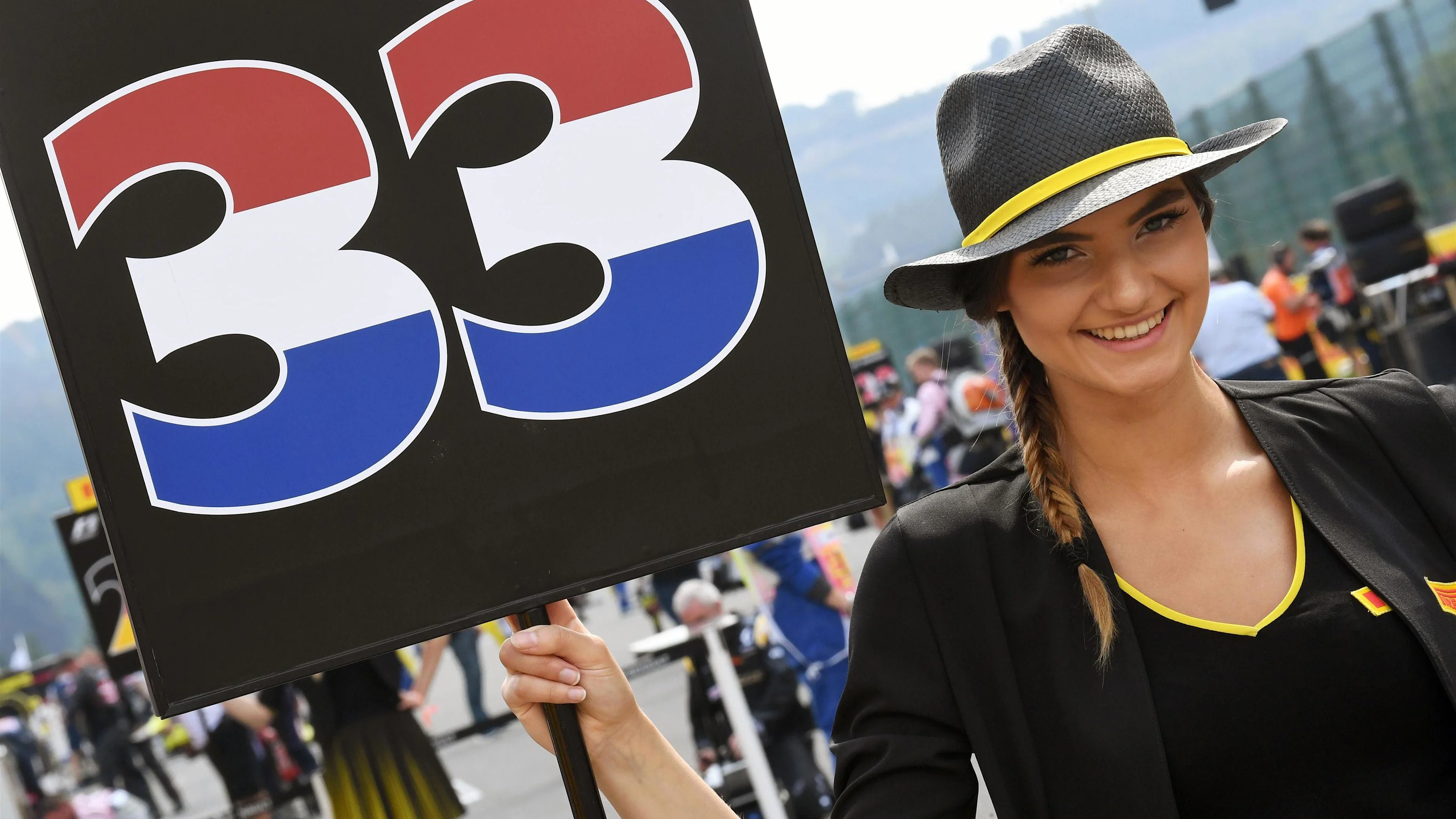 Grid girl at Formula One World Championship, Rd12, Belgian Grand Prix, Race, Spa Francorchamps,