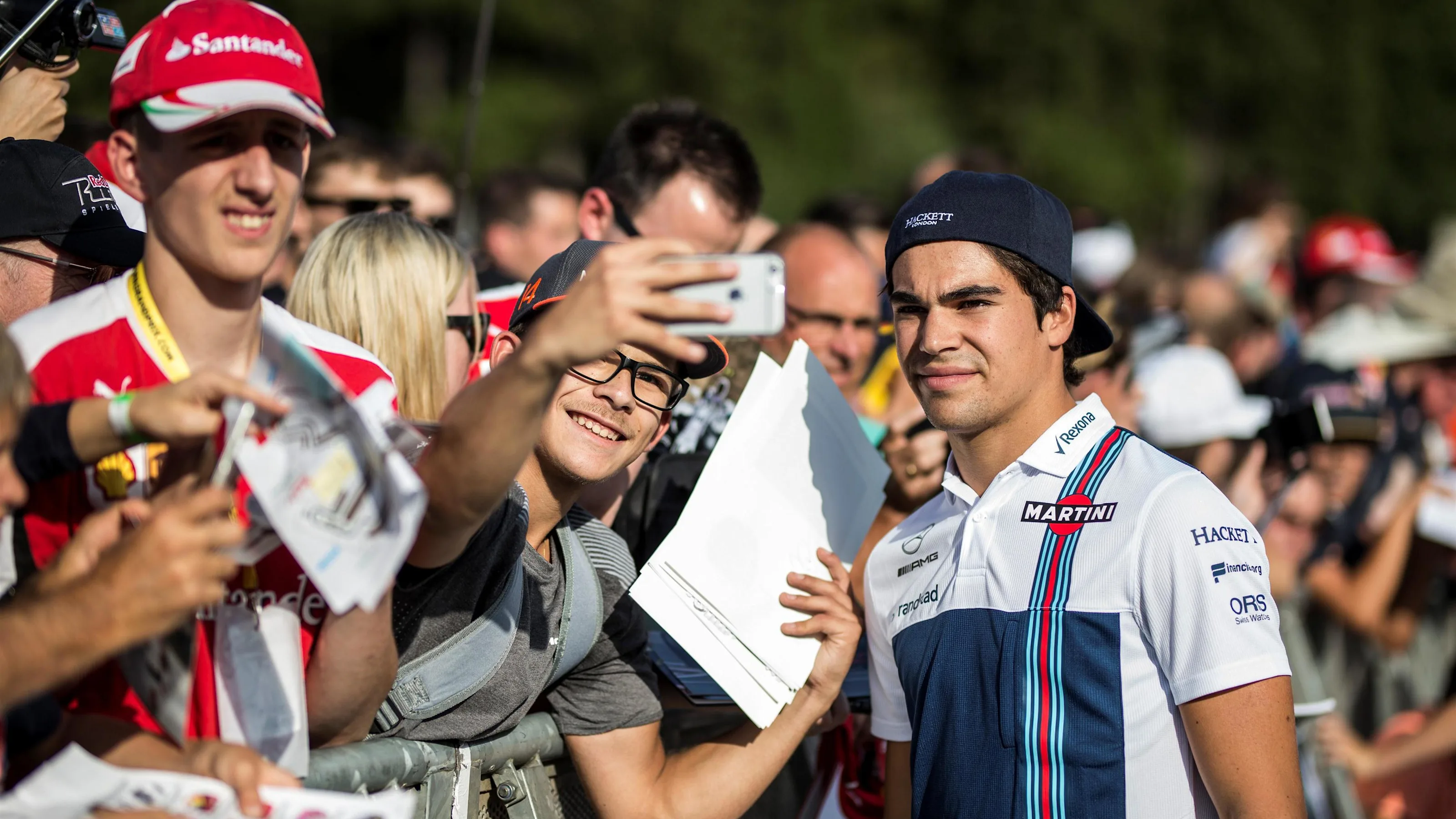 Lance Stroll (CDN) Williams fans selfie at Formula One World Championship, Rd12, Belgian Grand