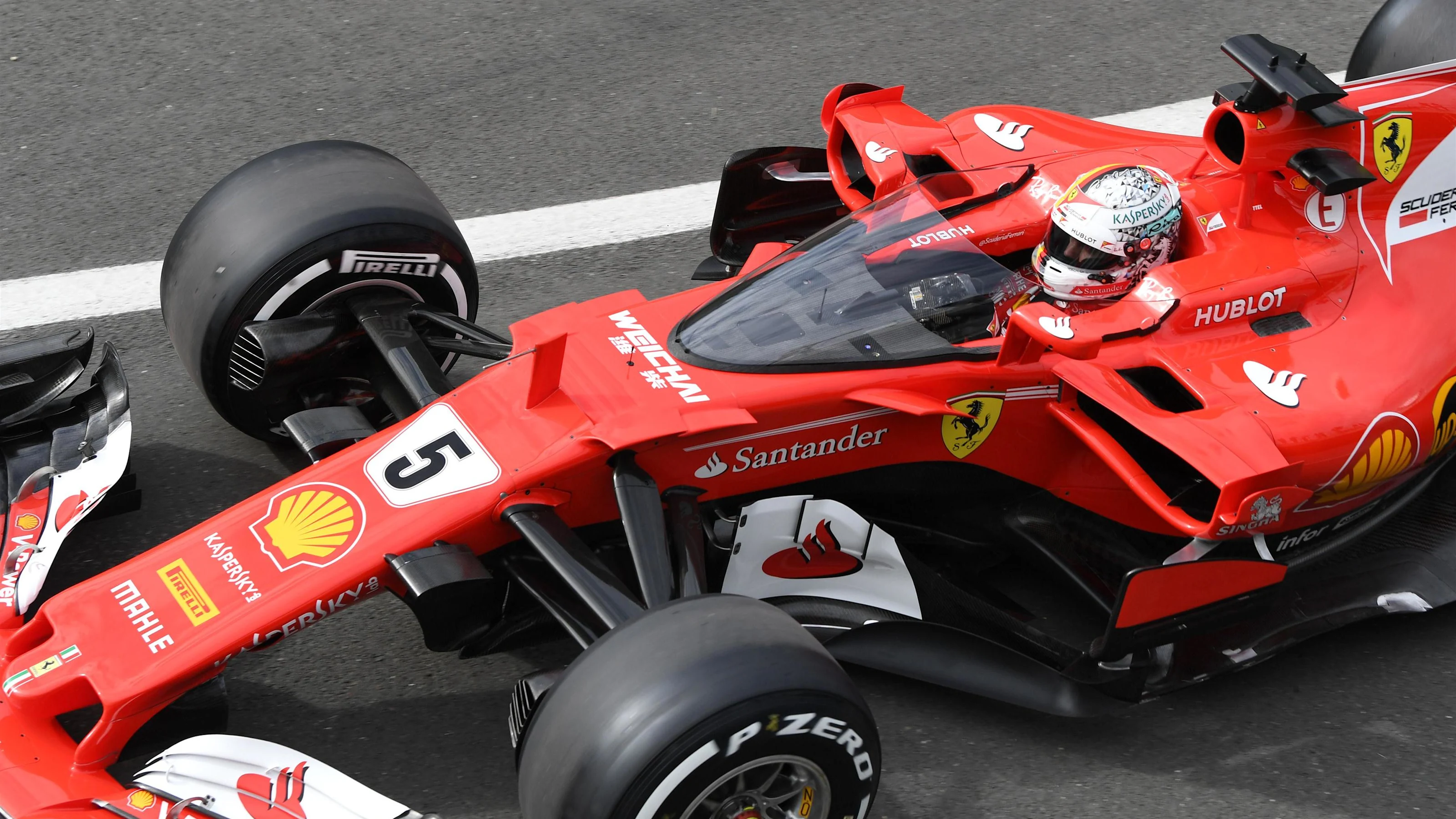 Sebastian Vettel (GER) Ferrari SF70-H with cockpit shield at Formula One World Championship, Rd10,