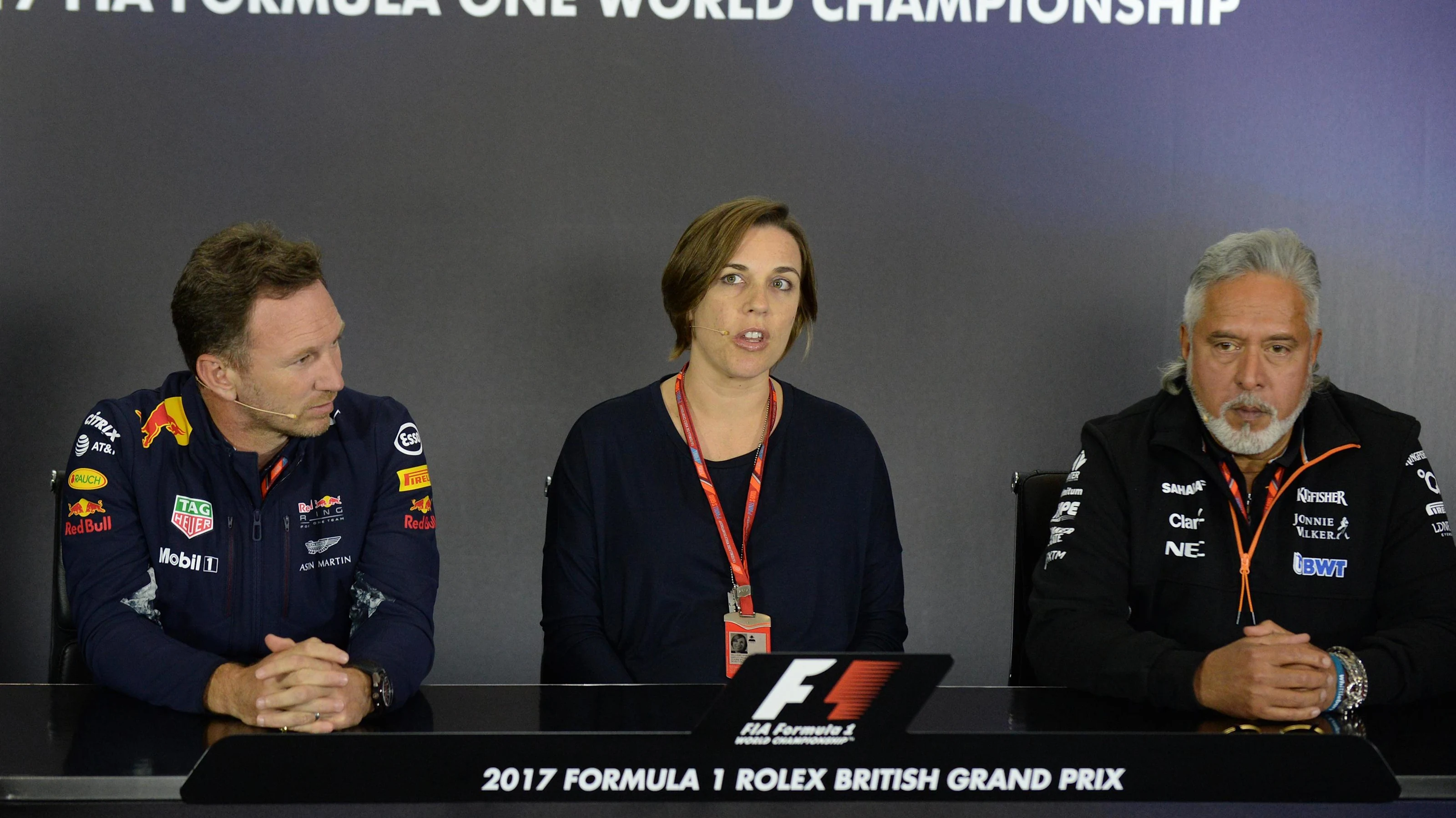 Christian Horner (GBR) Red Bull Racing Team Principal, Claire Williams (GBR) Williams Deputy Team