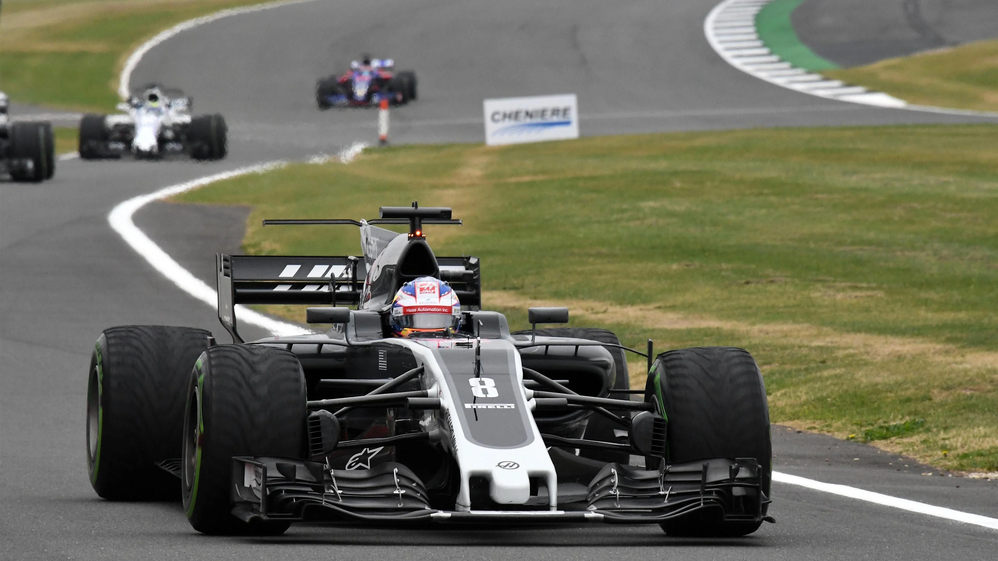 Romain Grosjean (FRA) Haas VF-17 at Formula One World Championship, Rd10, British Grand Prix,