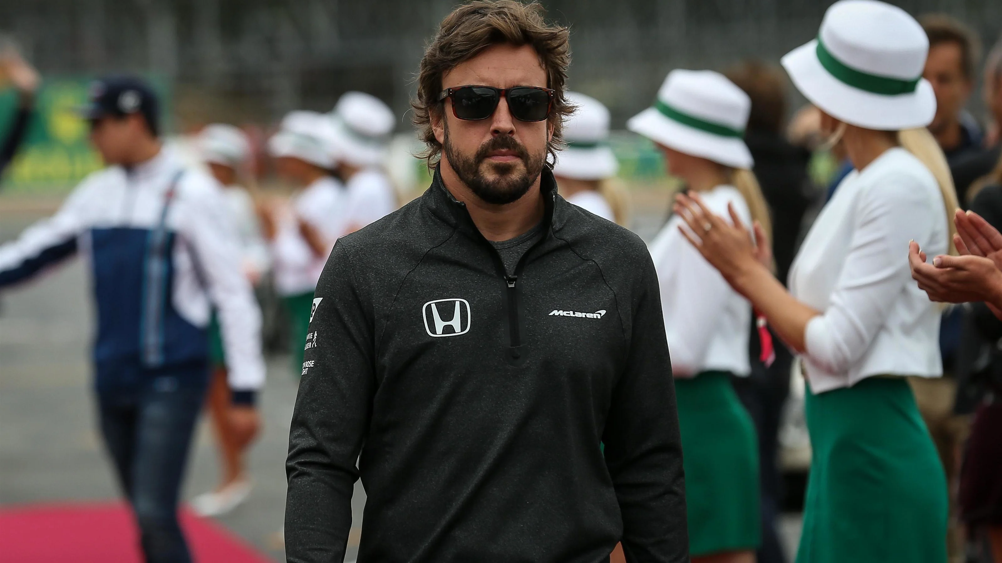 Fernando Alonso (ESP) McLaren on the drivers parade at Formula One World Championship, Rd10,