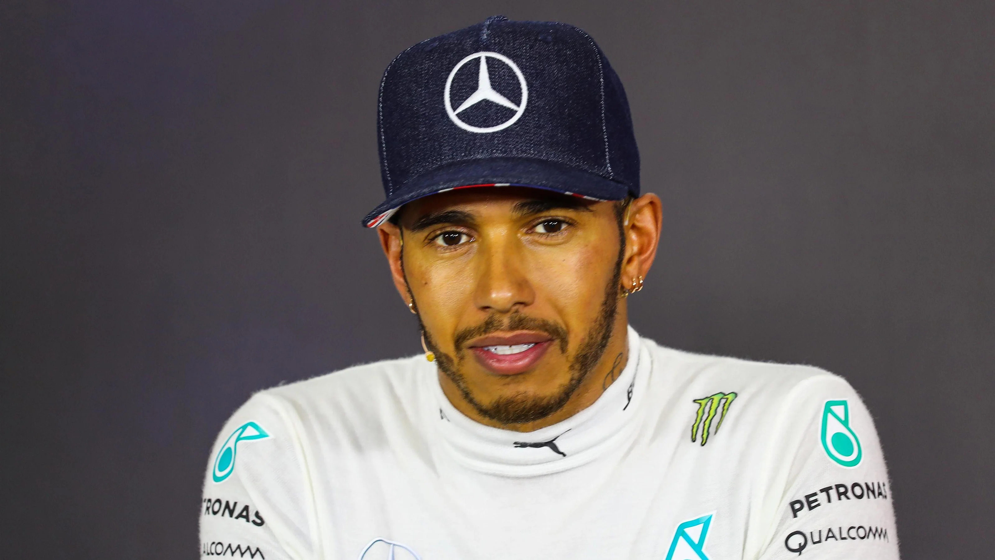 Lewis Hamilton (GBR) Mercedes AMG F1 in the Press Conference at Formula One World Championship,