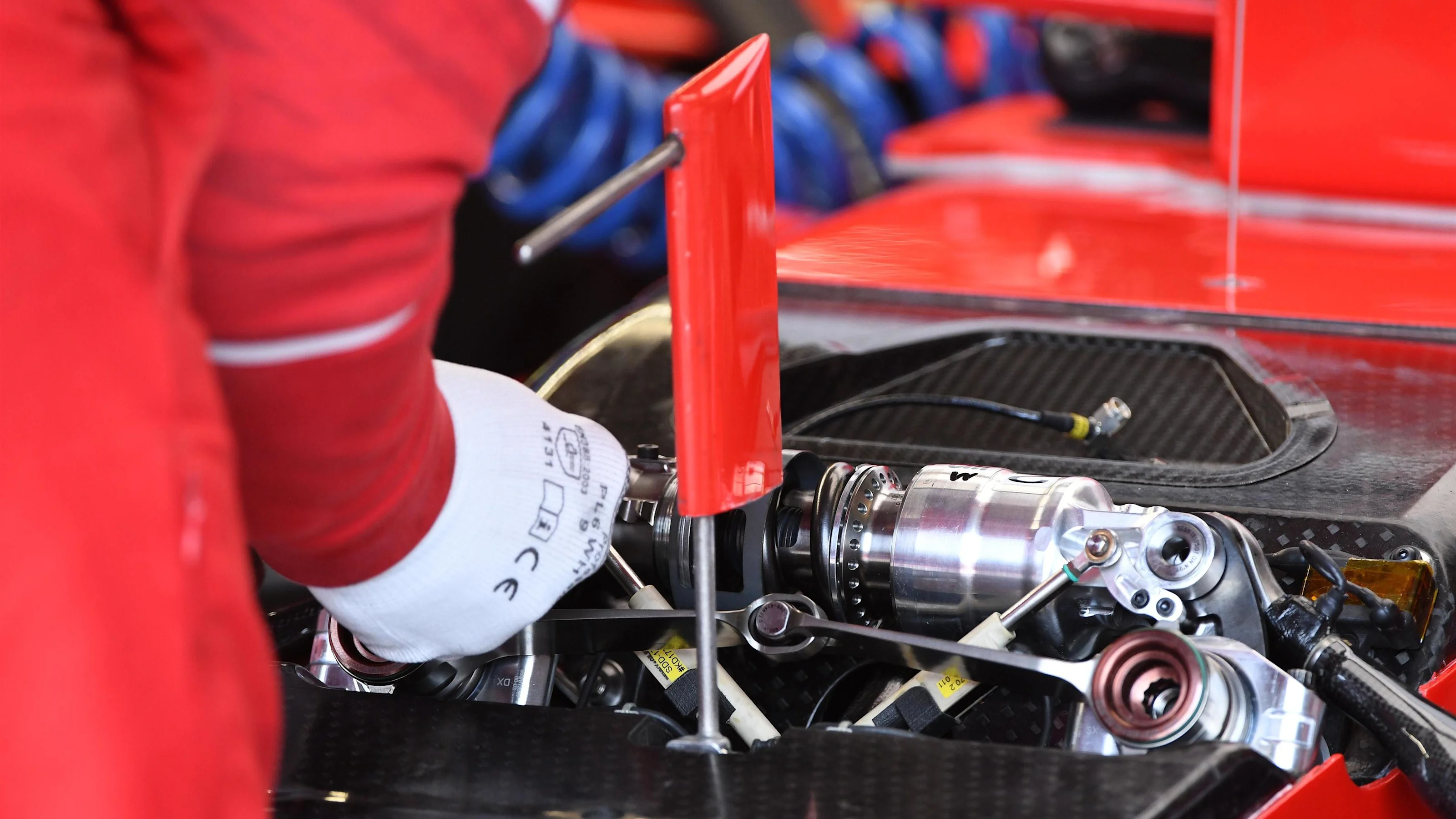 Ferrari SF70-H front suspension detail at Formula One World Championship, Rd7, Canadian Grand Prix,