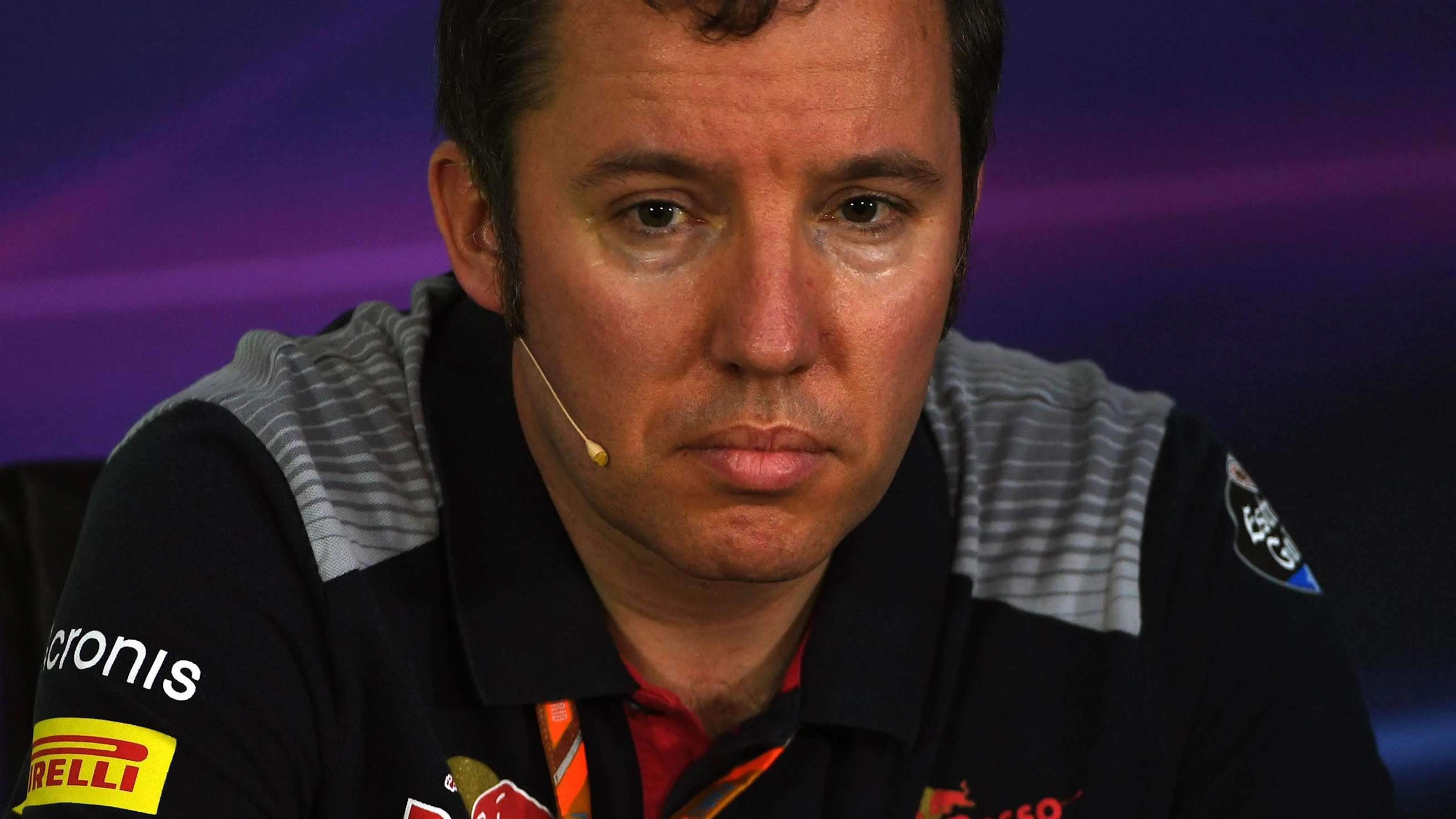 Jody Egginton, Scuderia Toro Rosso Head of Vehicle Performance in the Press Conference at Formula