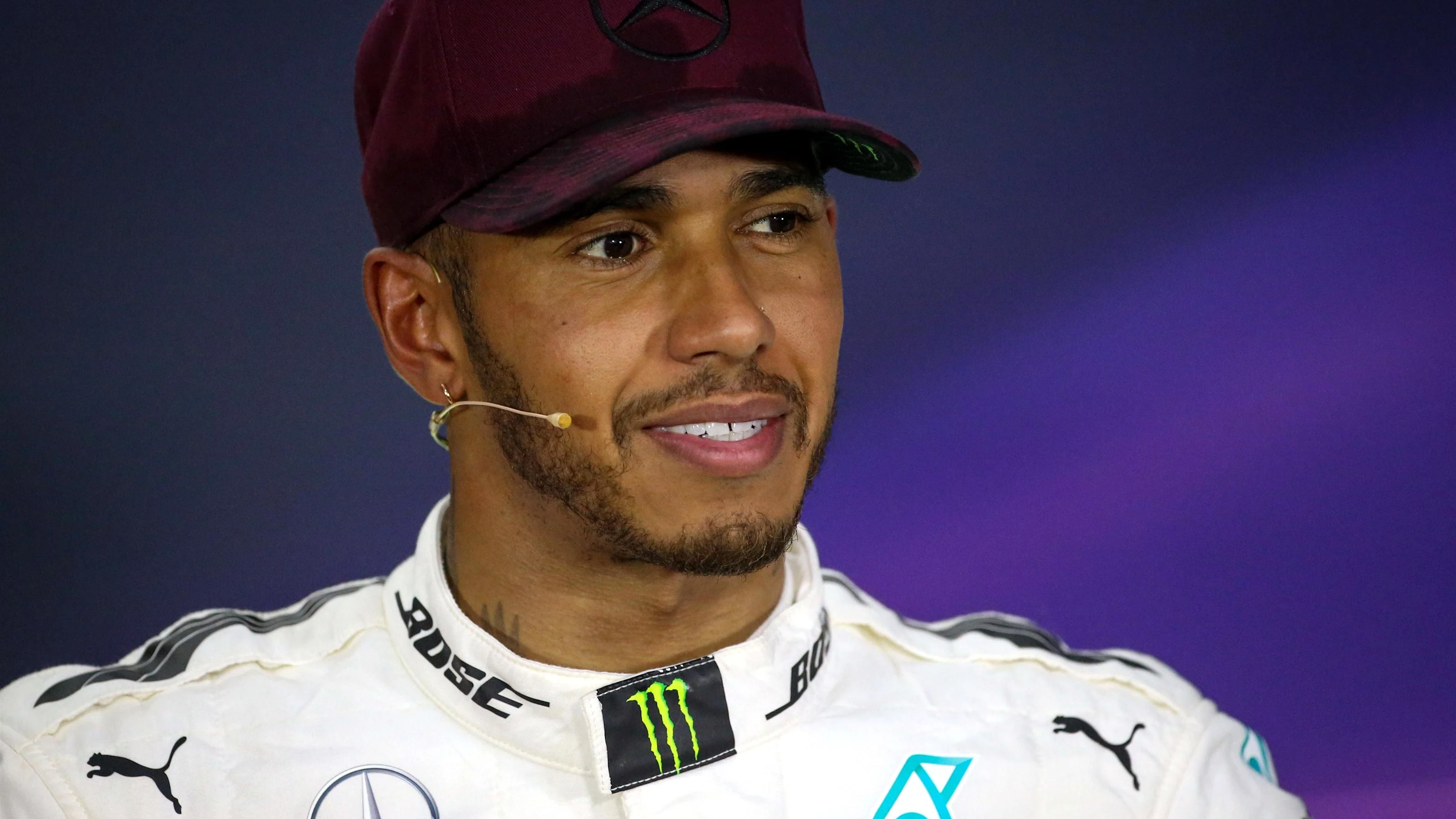 Lewis Hamilton (GBR) Mercedes AMG F1 in the Press Conference at Formula One World Championship,