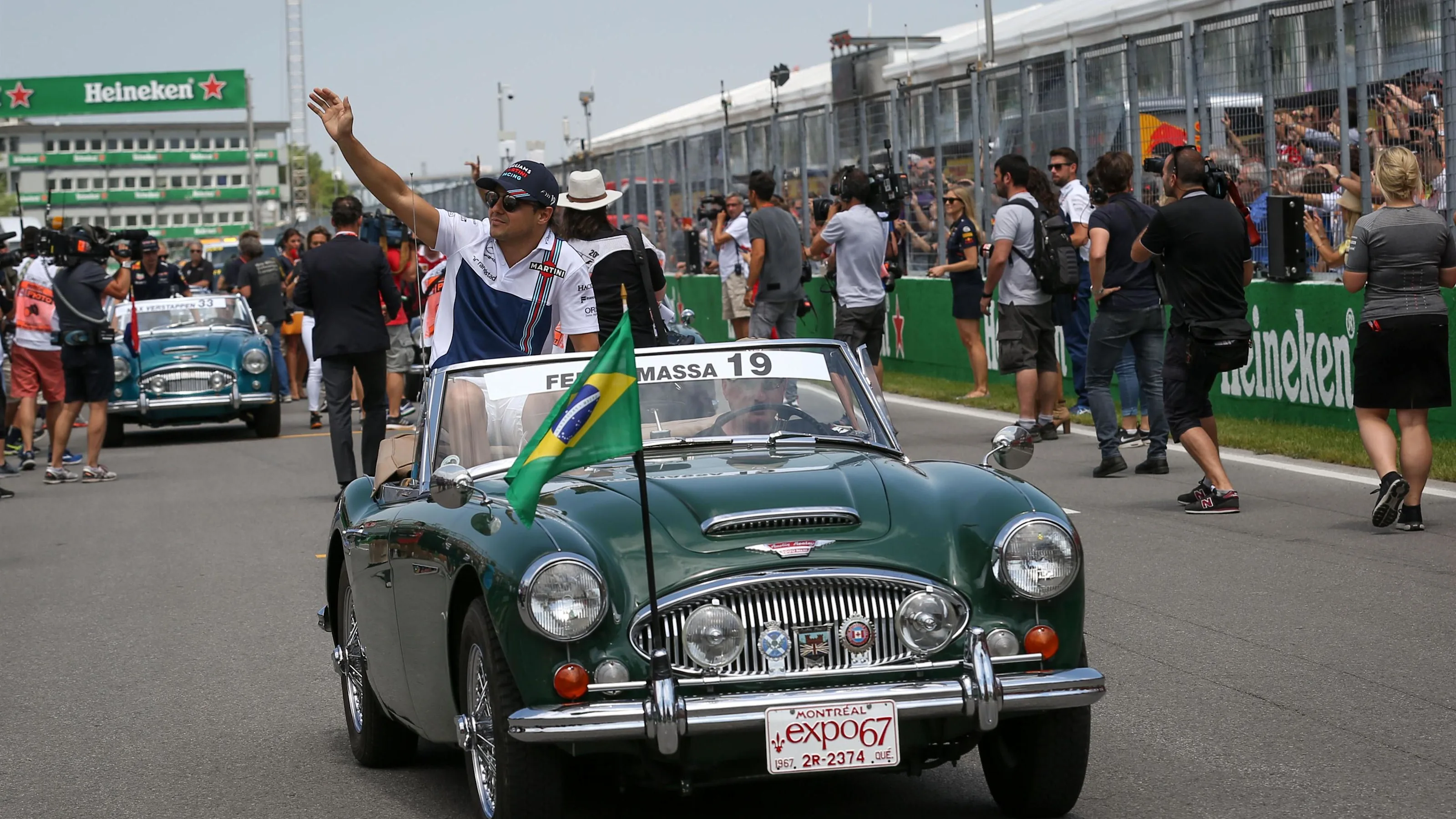 Felipe Massa (BRA) Williams on the drivers parade at Formula One World Championship, Rd7, Canadian