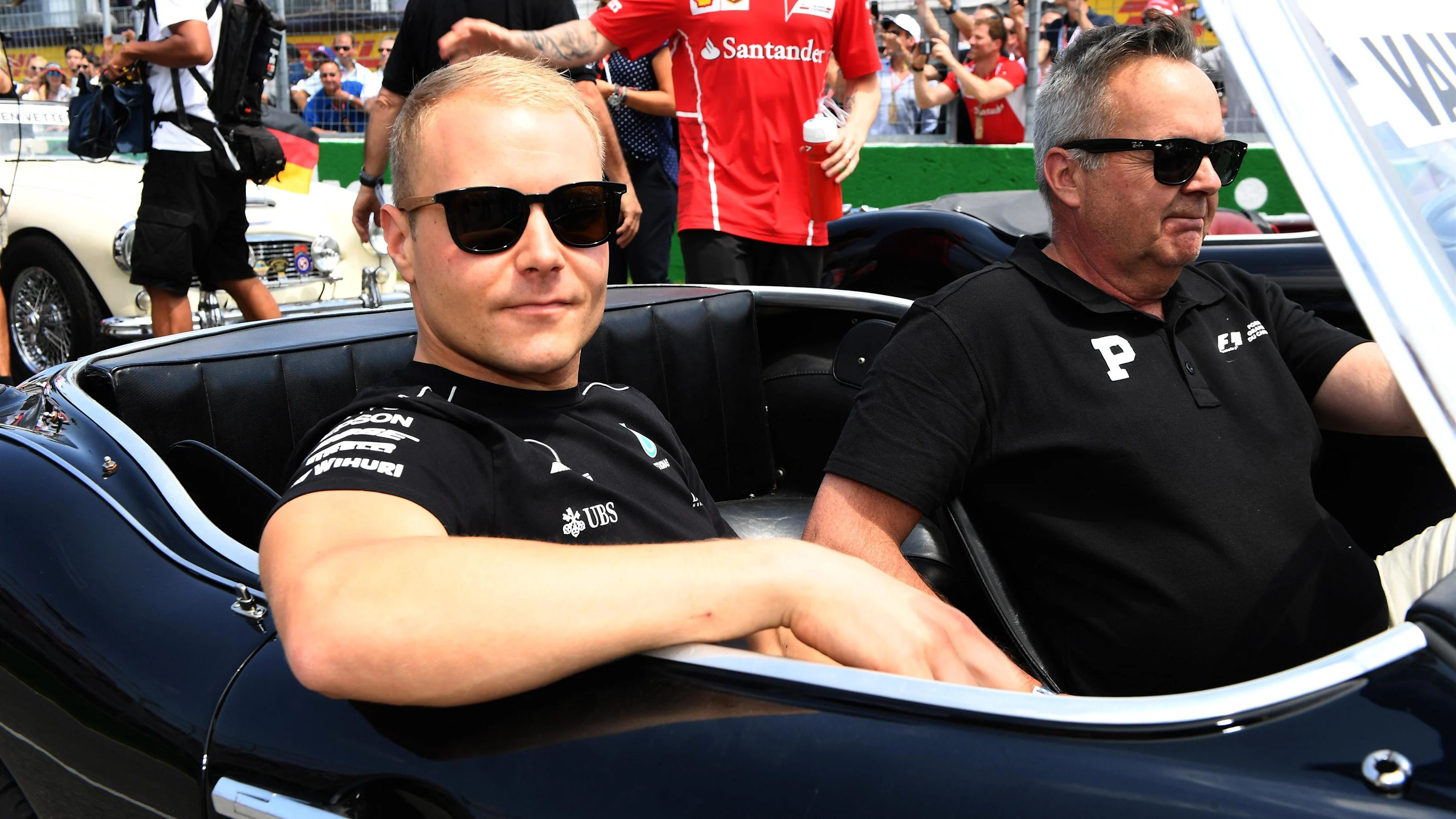 Valtteri Bottas (FIN) Mercedes AMG F1 on the drivers parade at Formula One World Championship, Rd7,