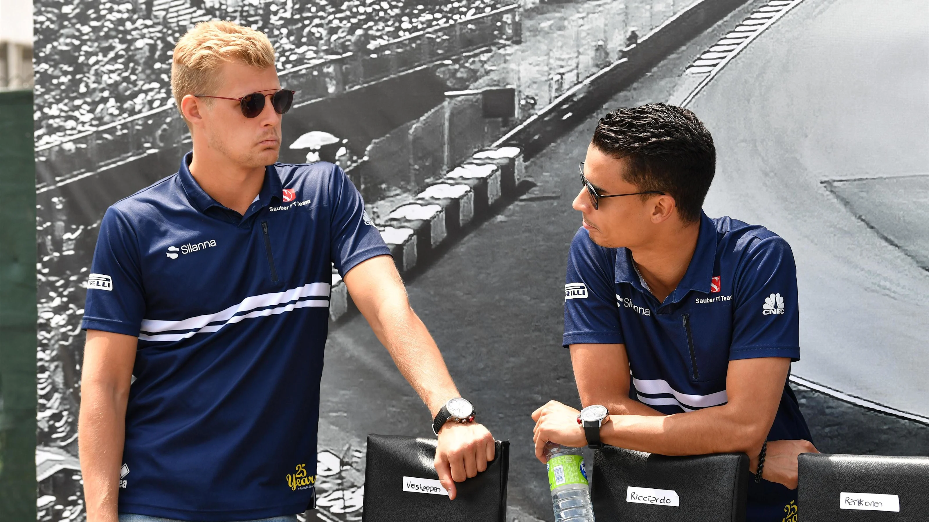 Marcus Ericsson (SWE) Sauber and Pascal Wehrlein (GER) Sauber at Formula One World Championship,