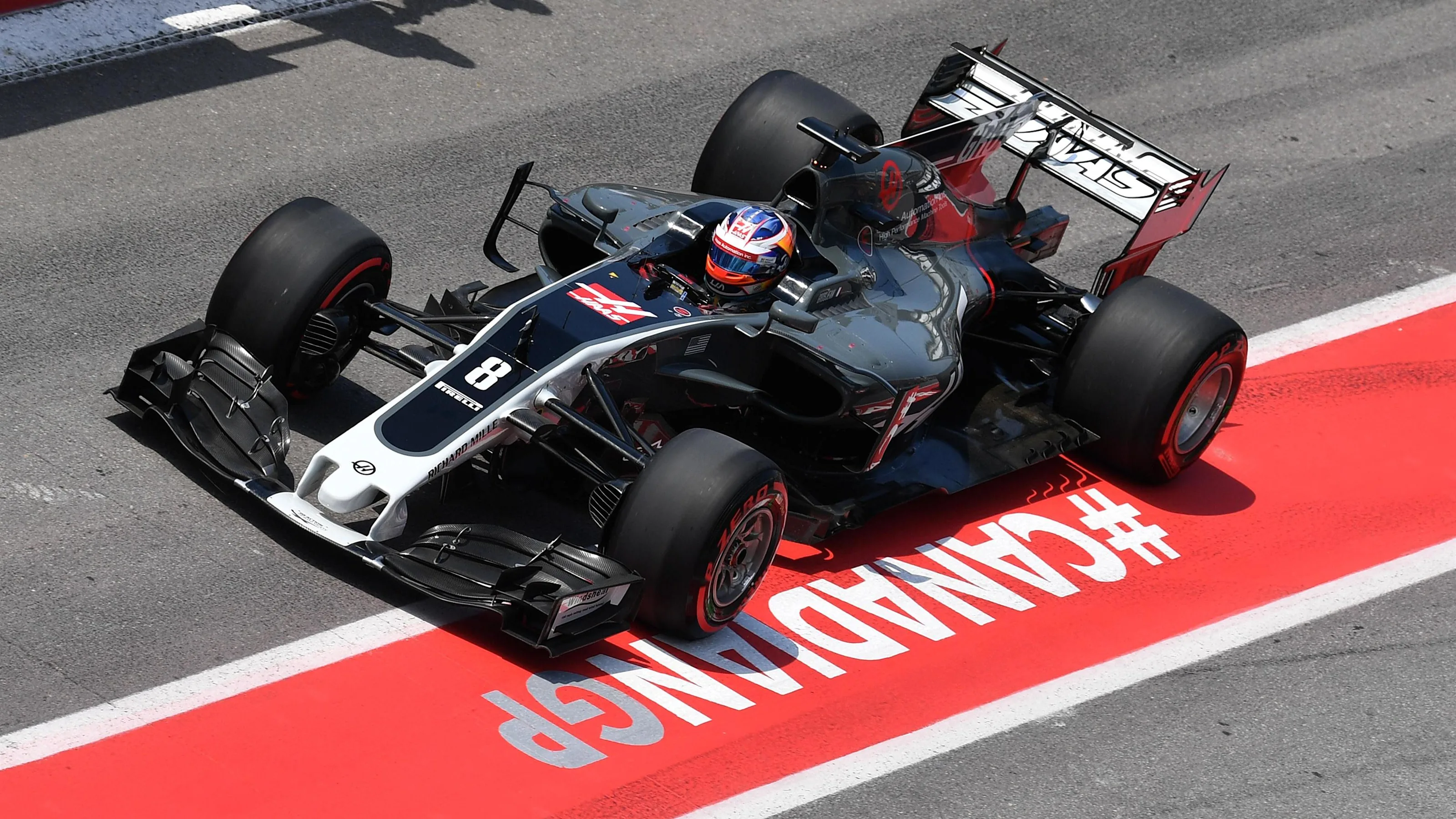 Romain Grosjean (FRA) Haas VF-17 at Formula One World Championship, Rd7, Canadian Grand Prix, Race,