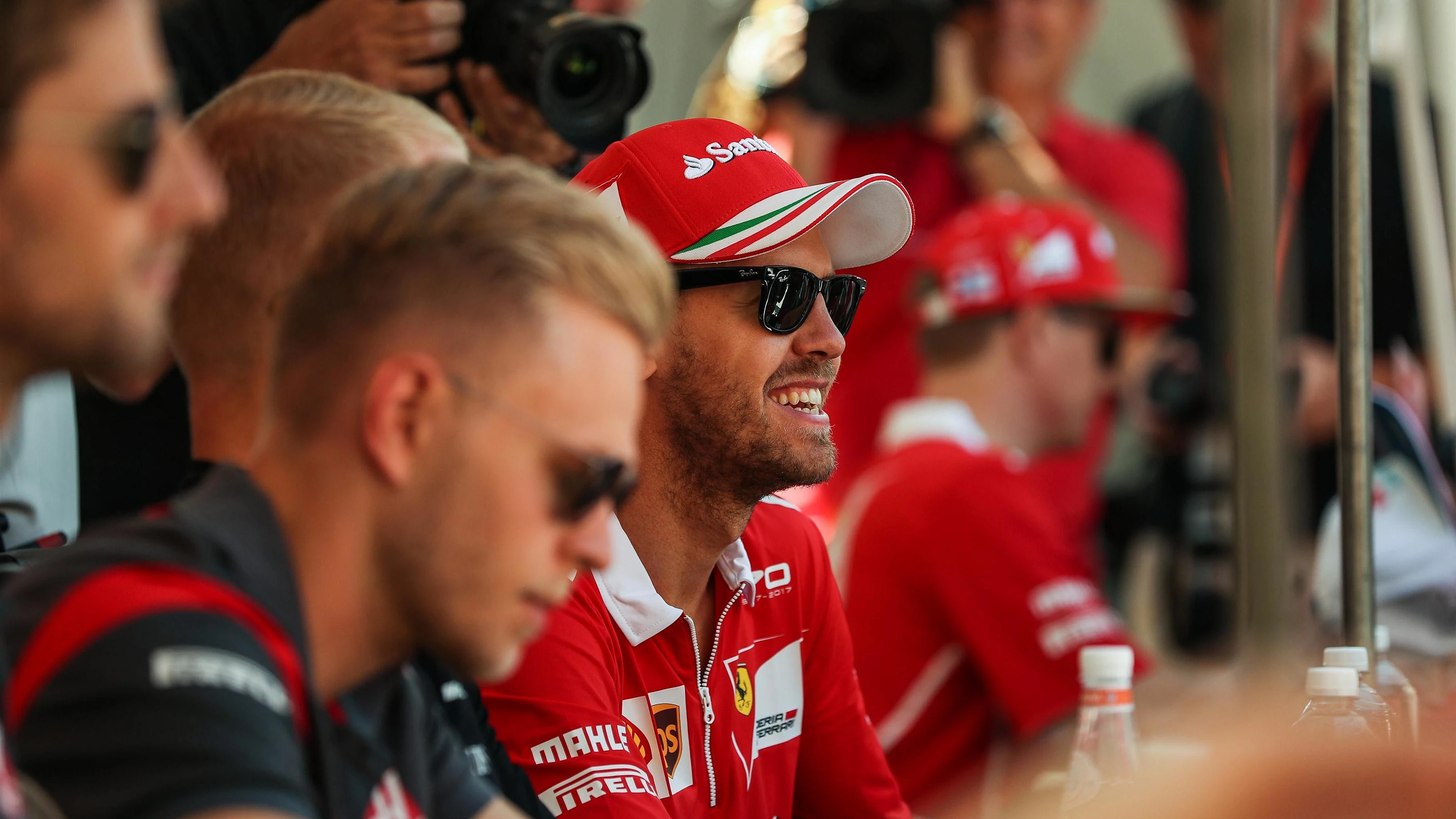 Sebastian Vettel (GER) Ferrari at the fans autograph session at Formula One World Championship,