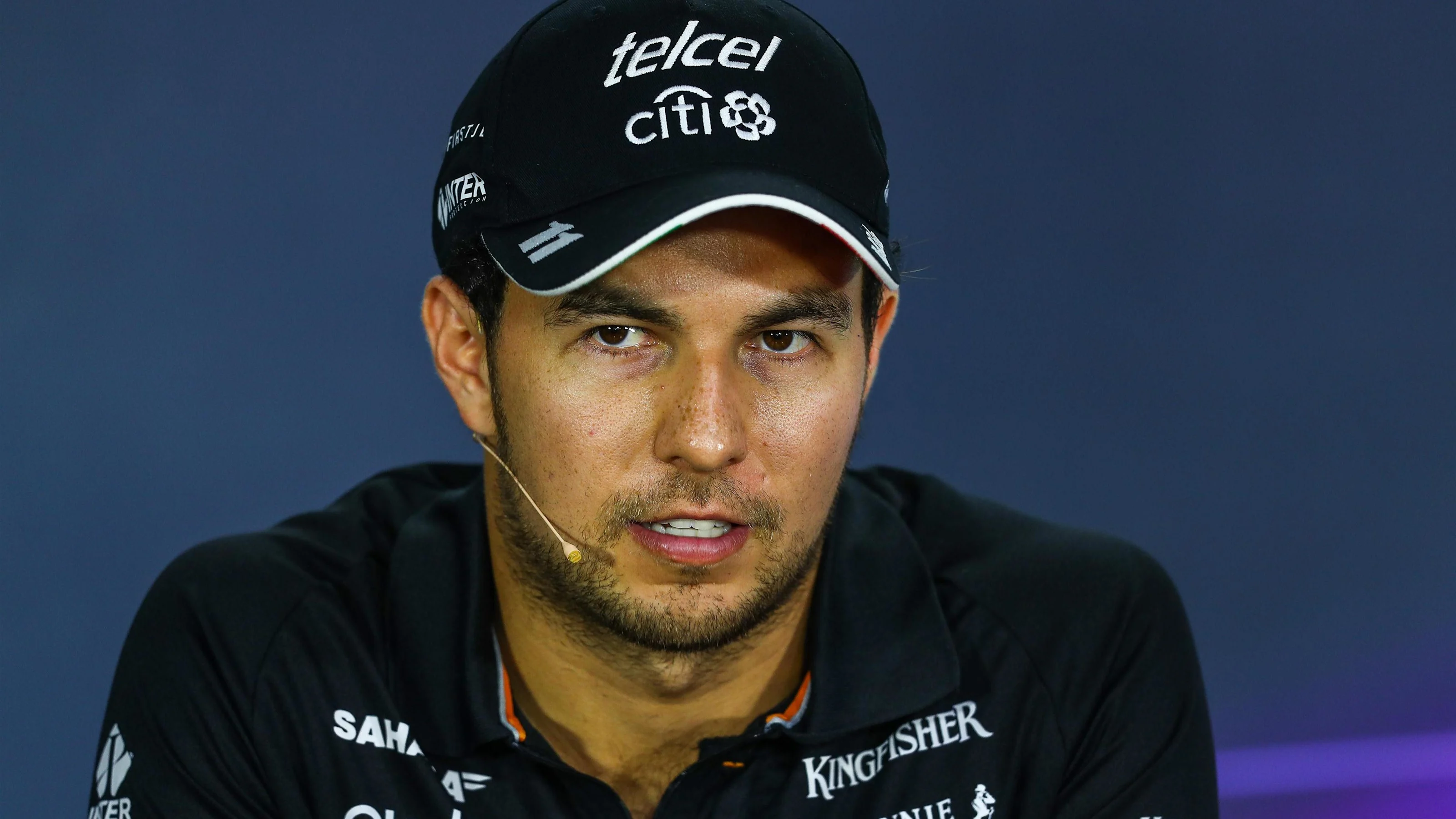 Sergio Perez (MEX) Force India in the Press Conference at Formula One World Championship, Rd7,