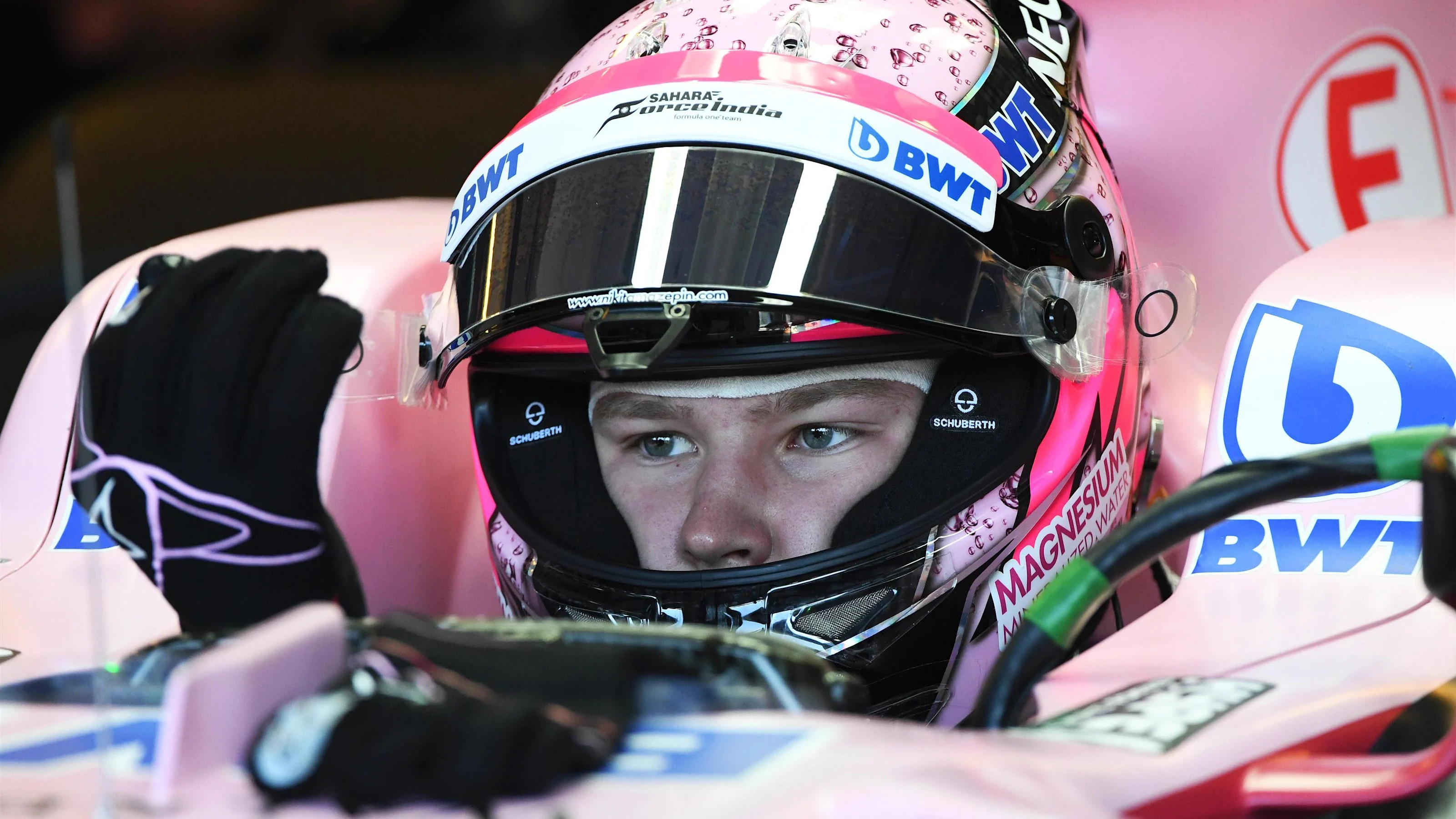 Nikita Mazepin (RUS) Force India VJM10 at Formula One Testing, Day One, Hungaroring, Hungary,