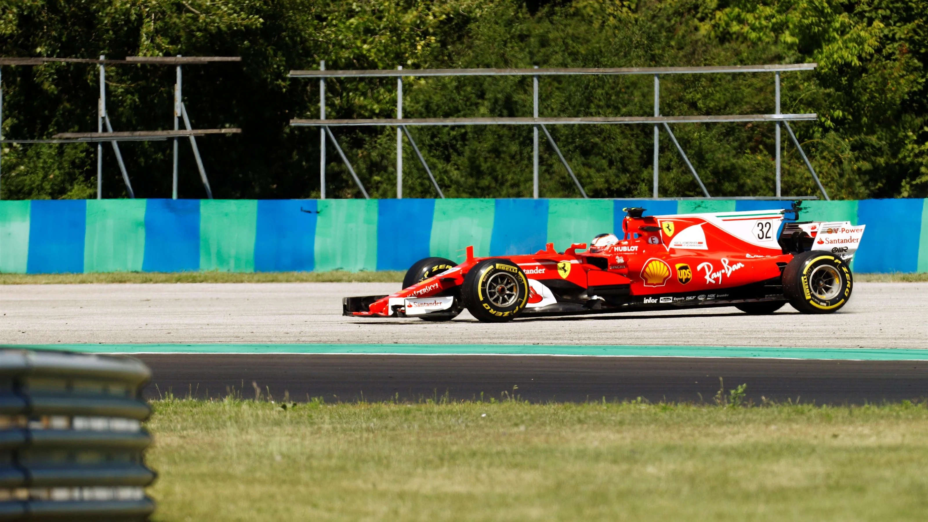 Charles Leclerc (MON) Ferrari SF70-H spins at Formula One Testing, Day One, Hungaroring, Hungary,