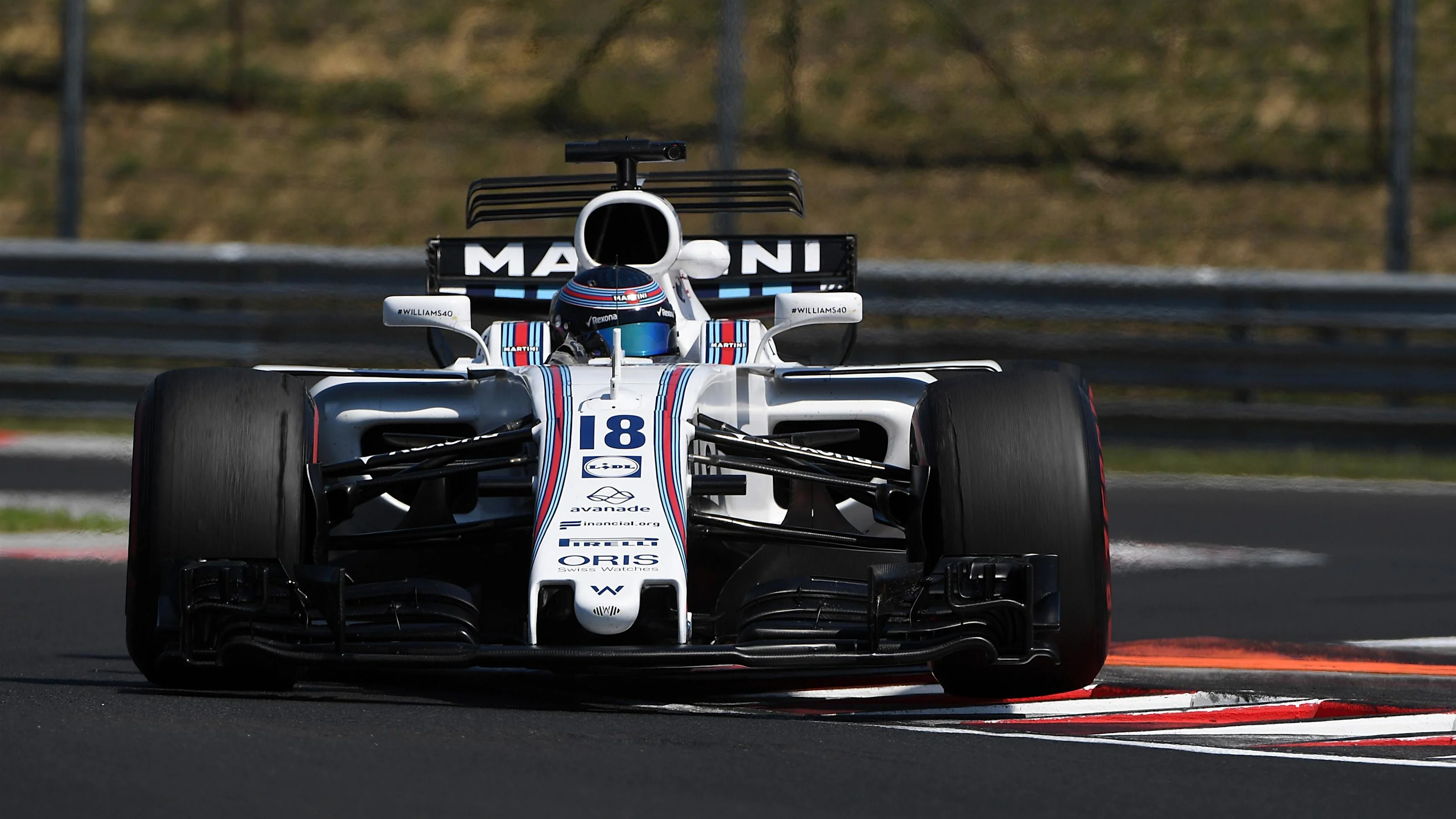 Lance Stroll (CDN) Williams FW40 at Formula One Testing, Day One, Hungaroring, Hungary, Tuesday 1