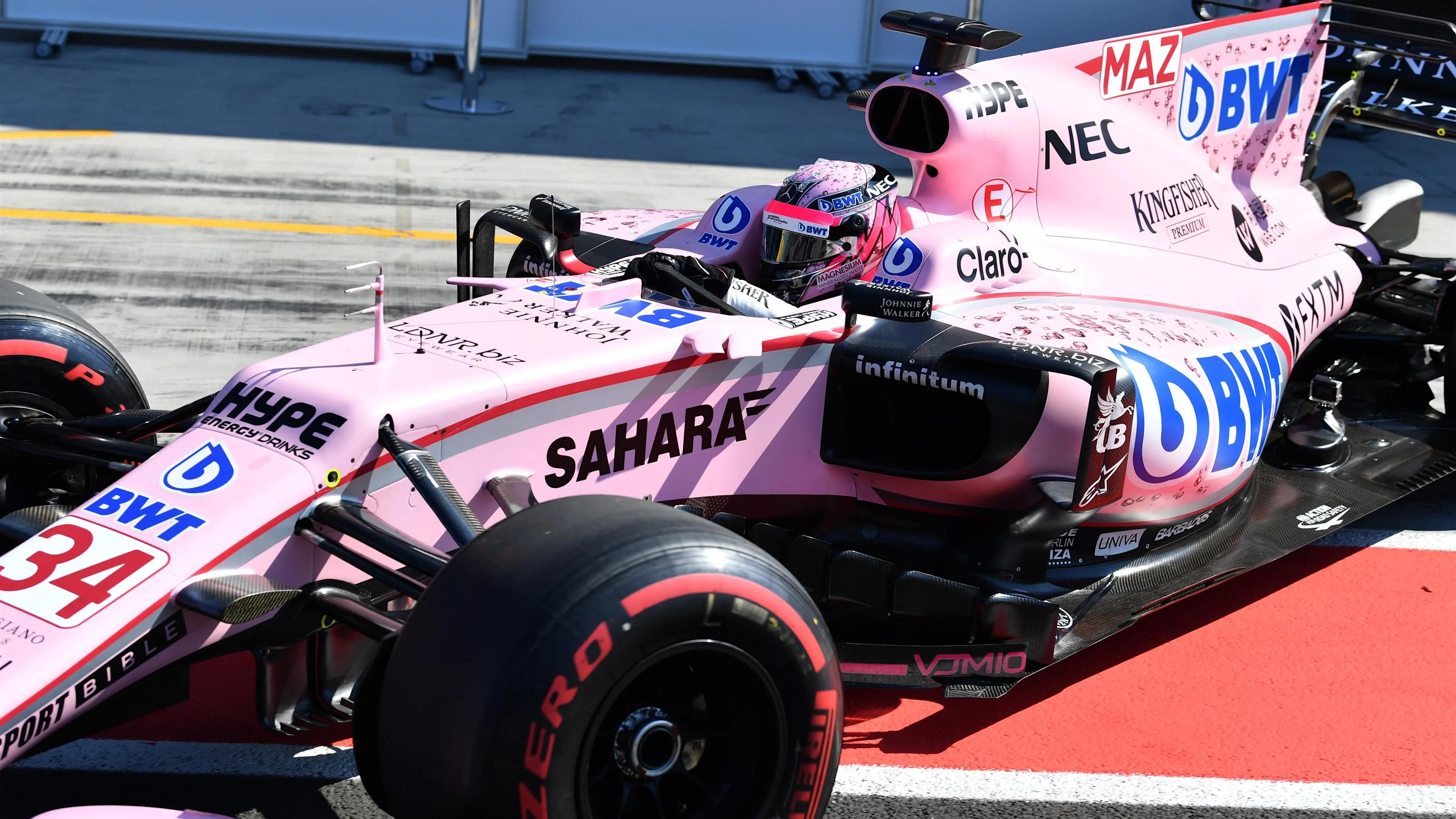 Nikita Mazepin (RUS) Force India VJM10 at Formula One Testing, Day One, Hungaroring, Hungary,