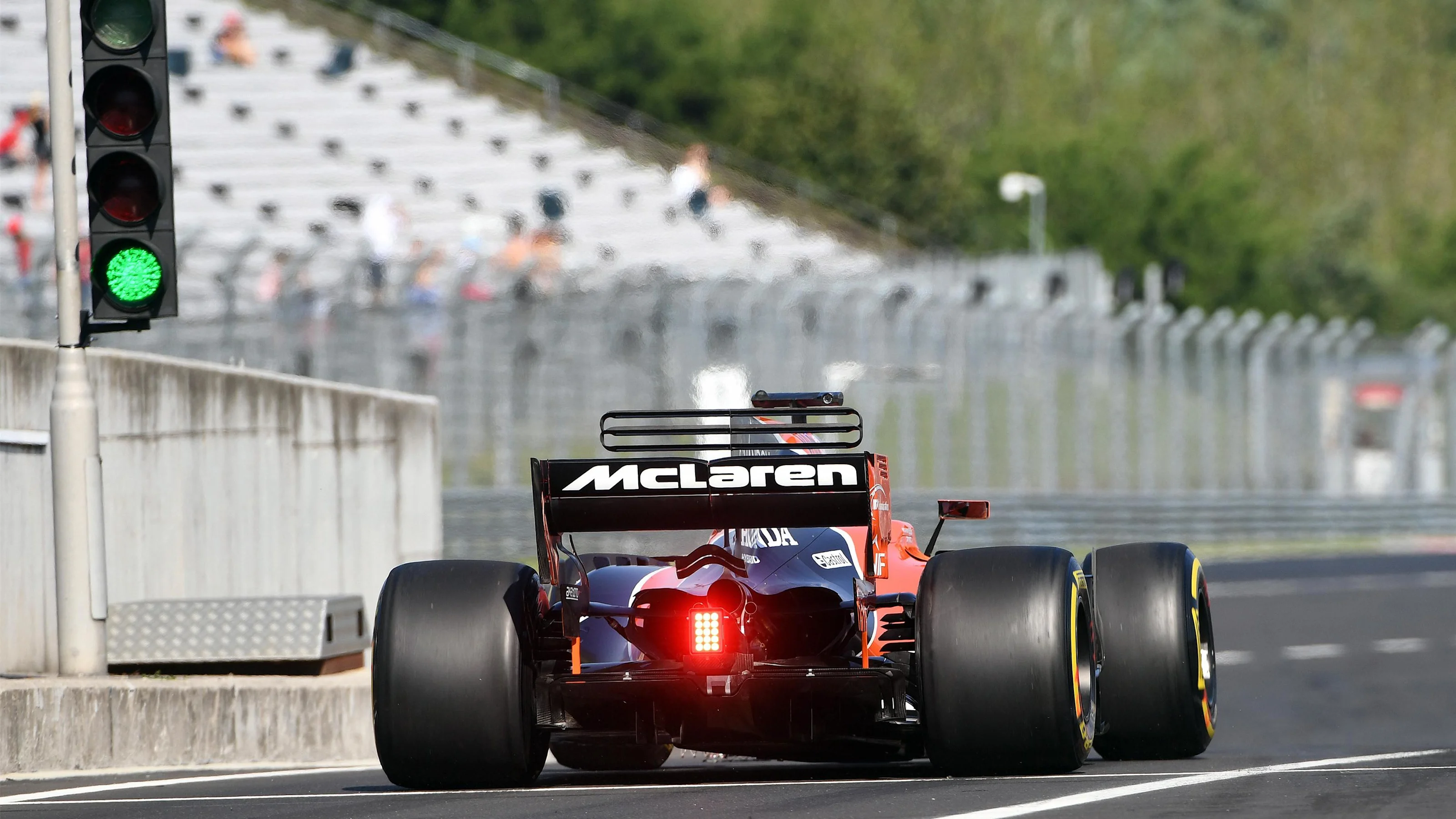 Stoffel Vandoorne (BEL) McLaren MCL32 at Formula One Testing, Day One, Hungaroring, Hungary,