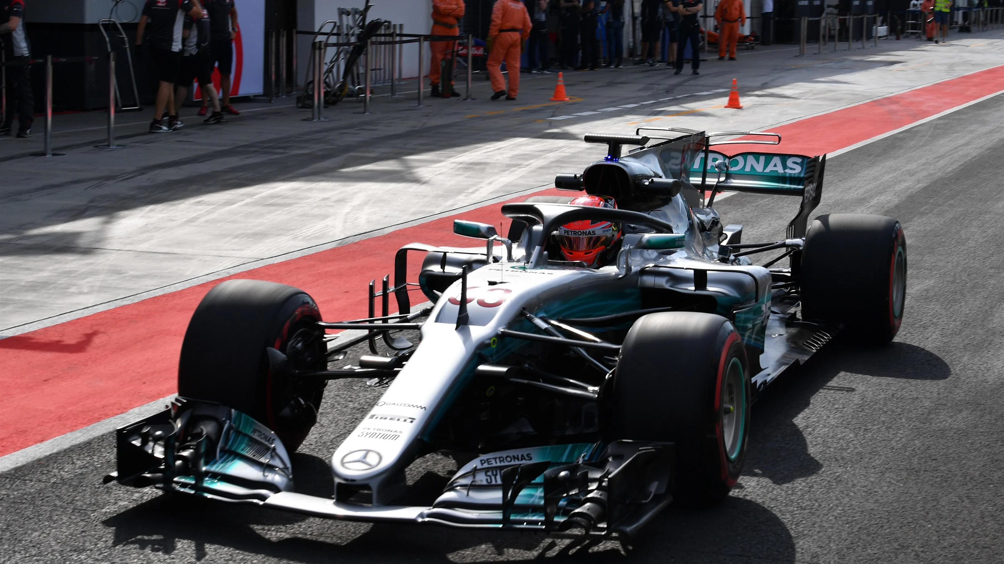 George Russell (GBR) Mercedes-Benz F1 W08 Hybrid at Formula One Testing, Day Two, Hungaroring,