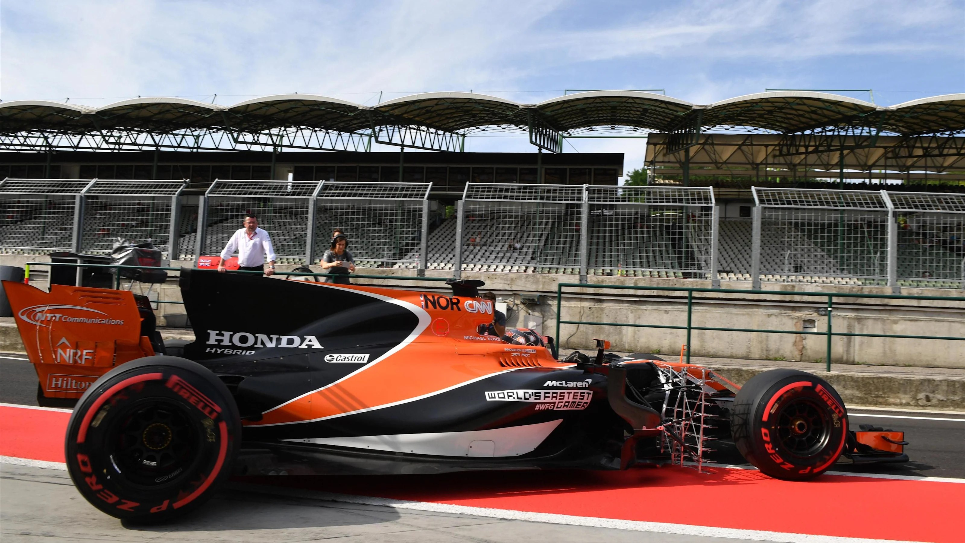 Lando Norris (GBR) McLaren MCL32 at Formula One Testing, Day Two, Hungaroring, Hungary, Wednesday 2