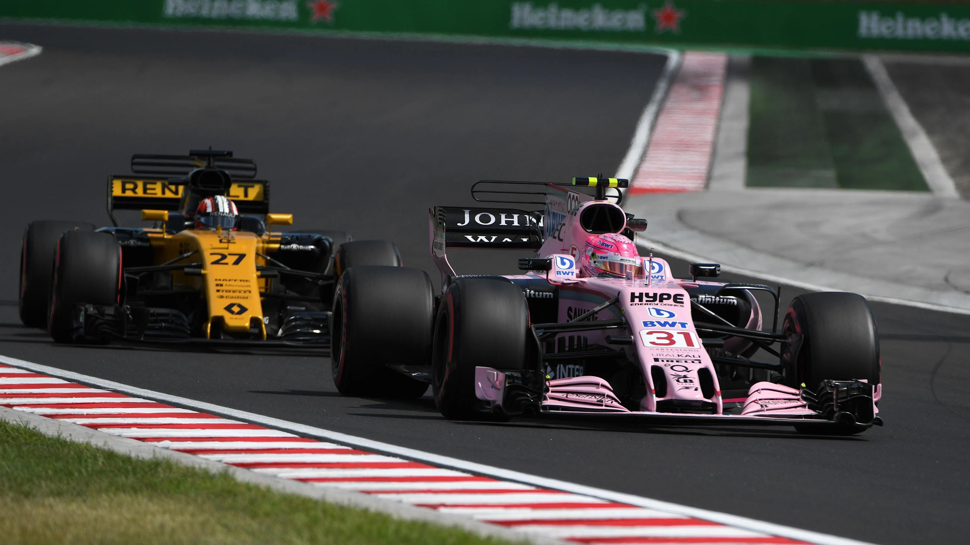 Esteban Ocon (FRA) Force India VJM10 at Formula One World Championship, Rd11, Hungarian Grand Prix,