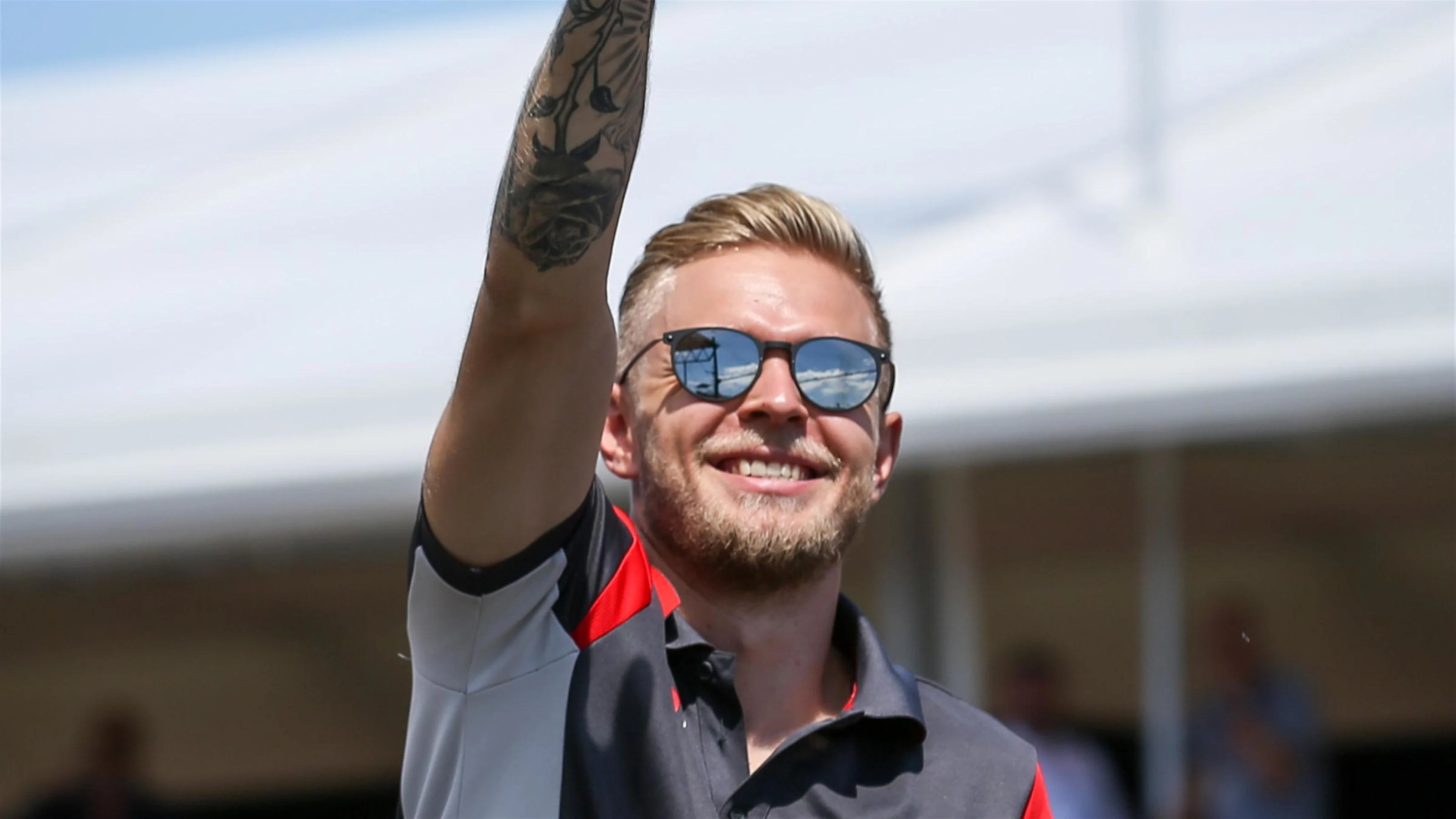 Kevin Magnussen (DEN) Haas F1 on the drivers parade at Formula One World Championship, Rd11,